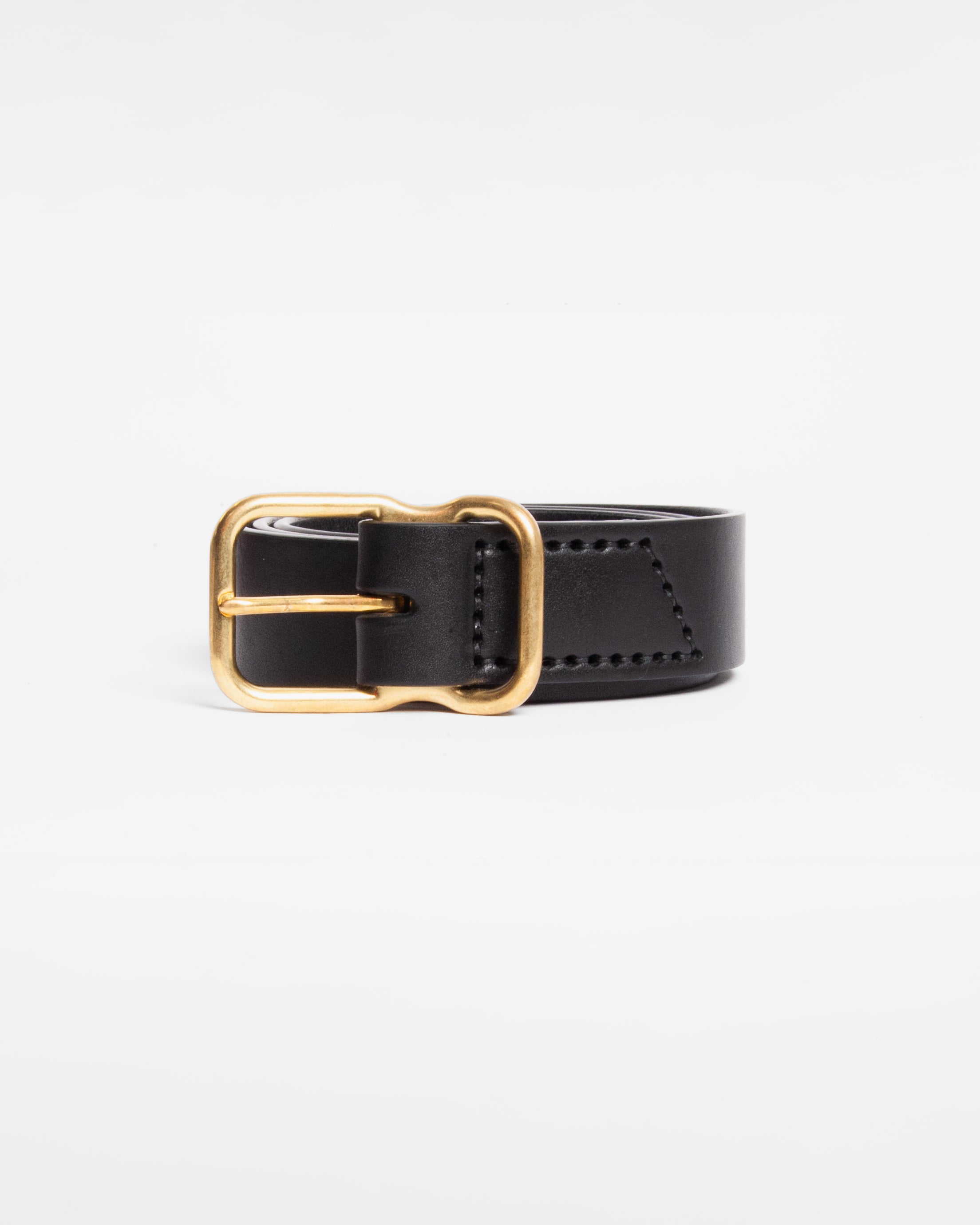 112 Signature Leather Belt - Black - Brass