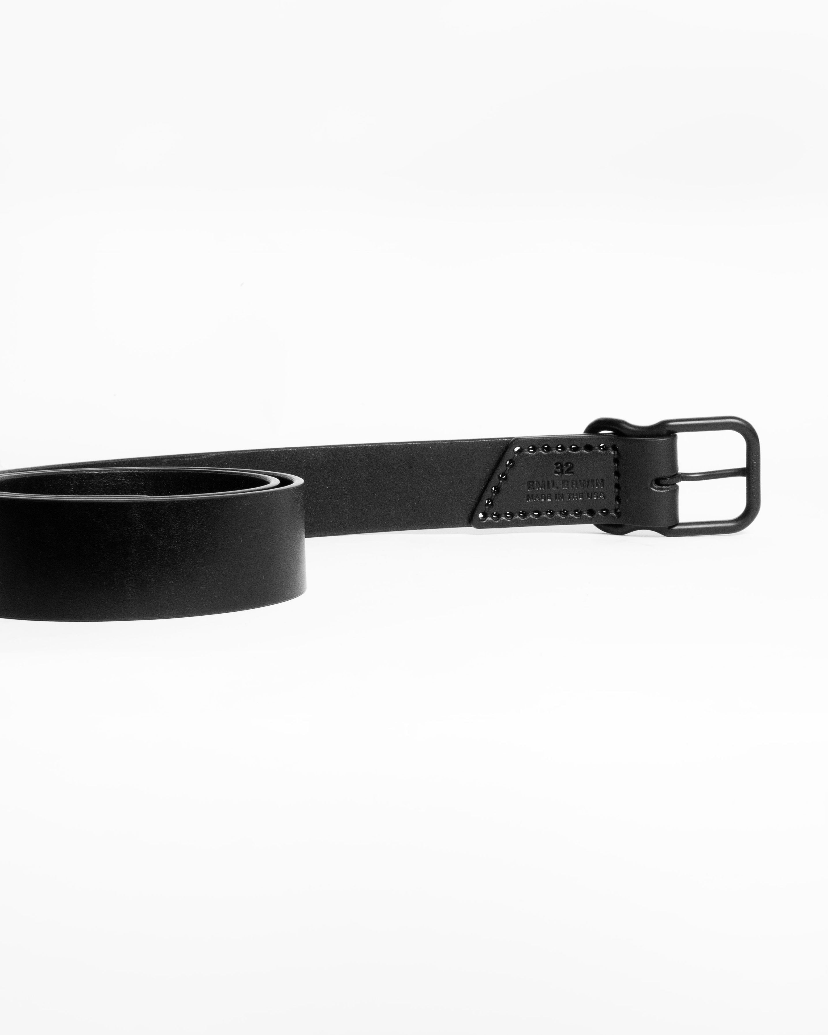 112 Signature Leather Belt - Black - Matte Black