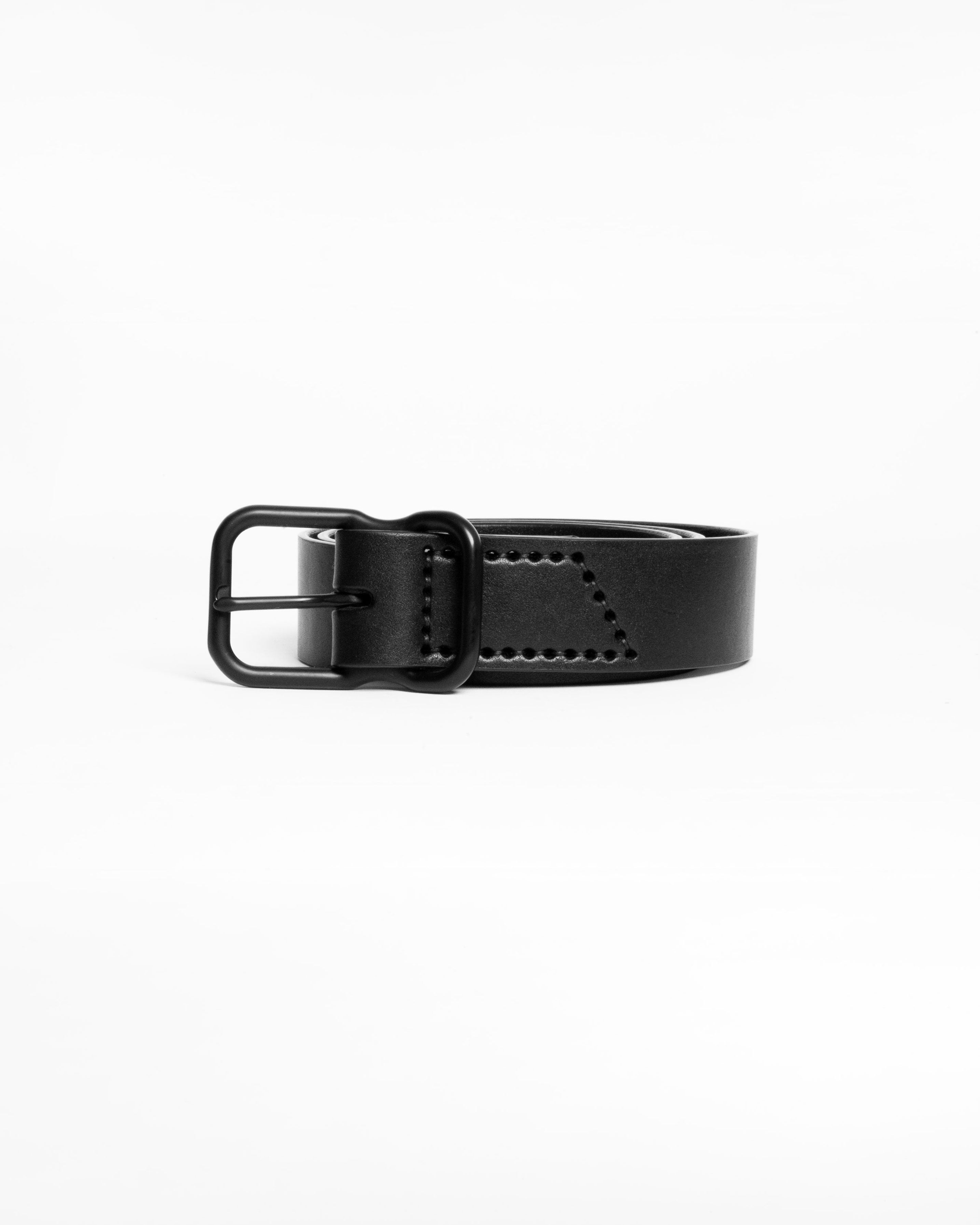 112 Signature Leather Belt - Black - Matte Black