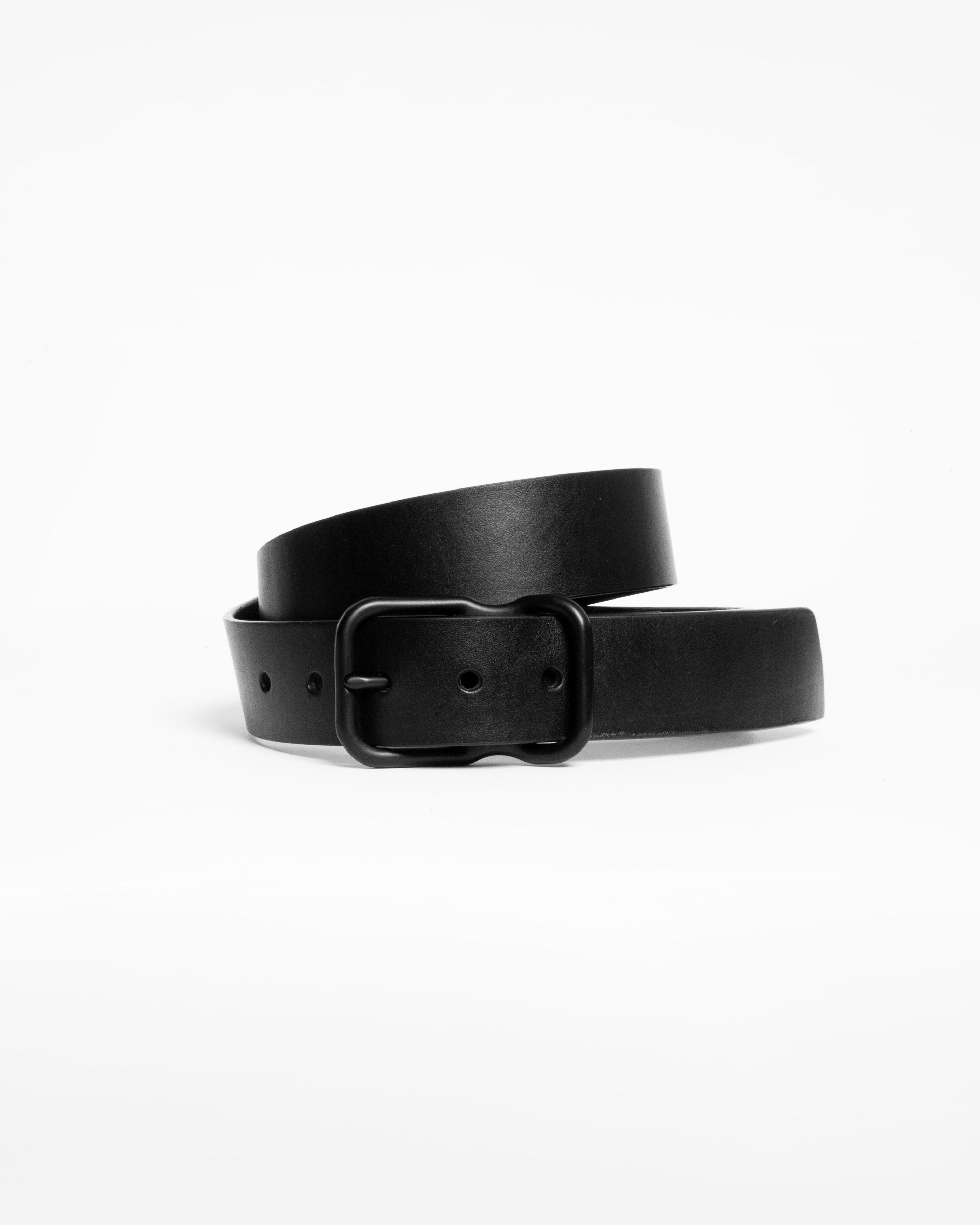 112 Signature Leather Belt - Black - Matte Black