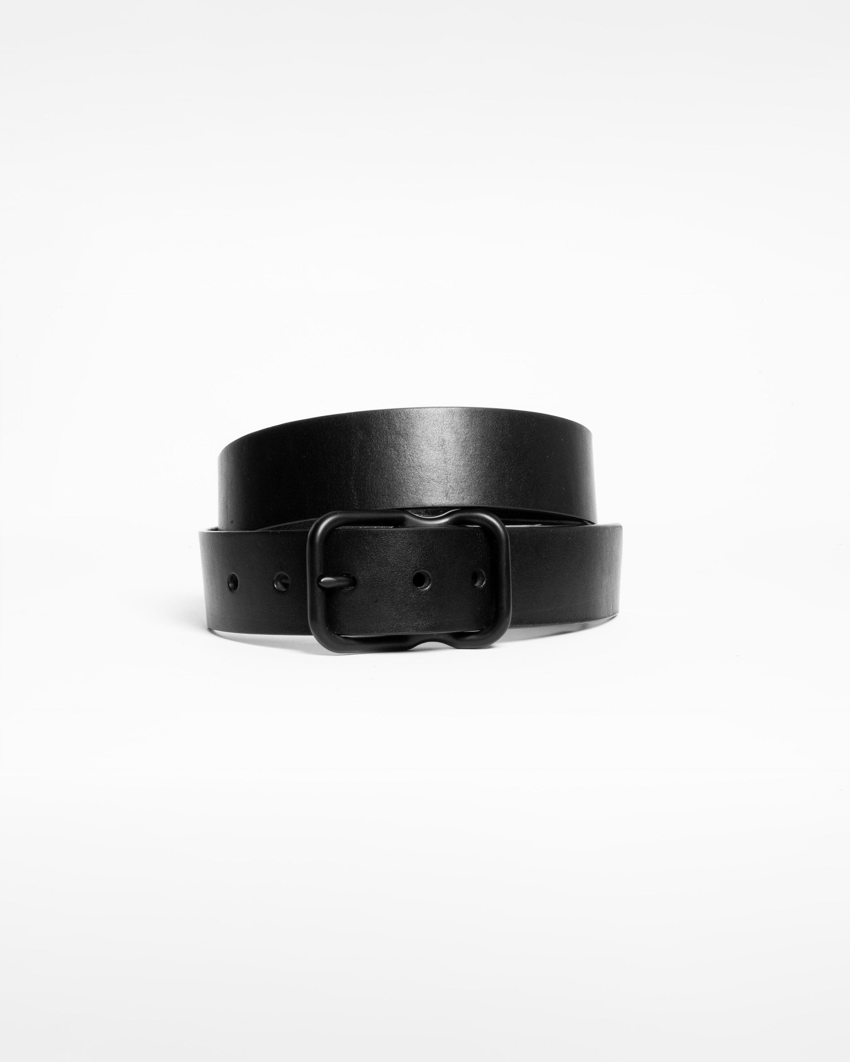 112 Signature Leather Belt - Black - Matte Black