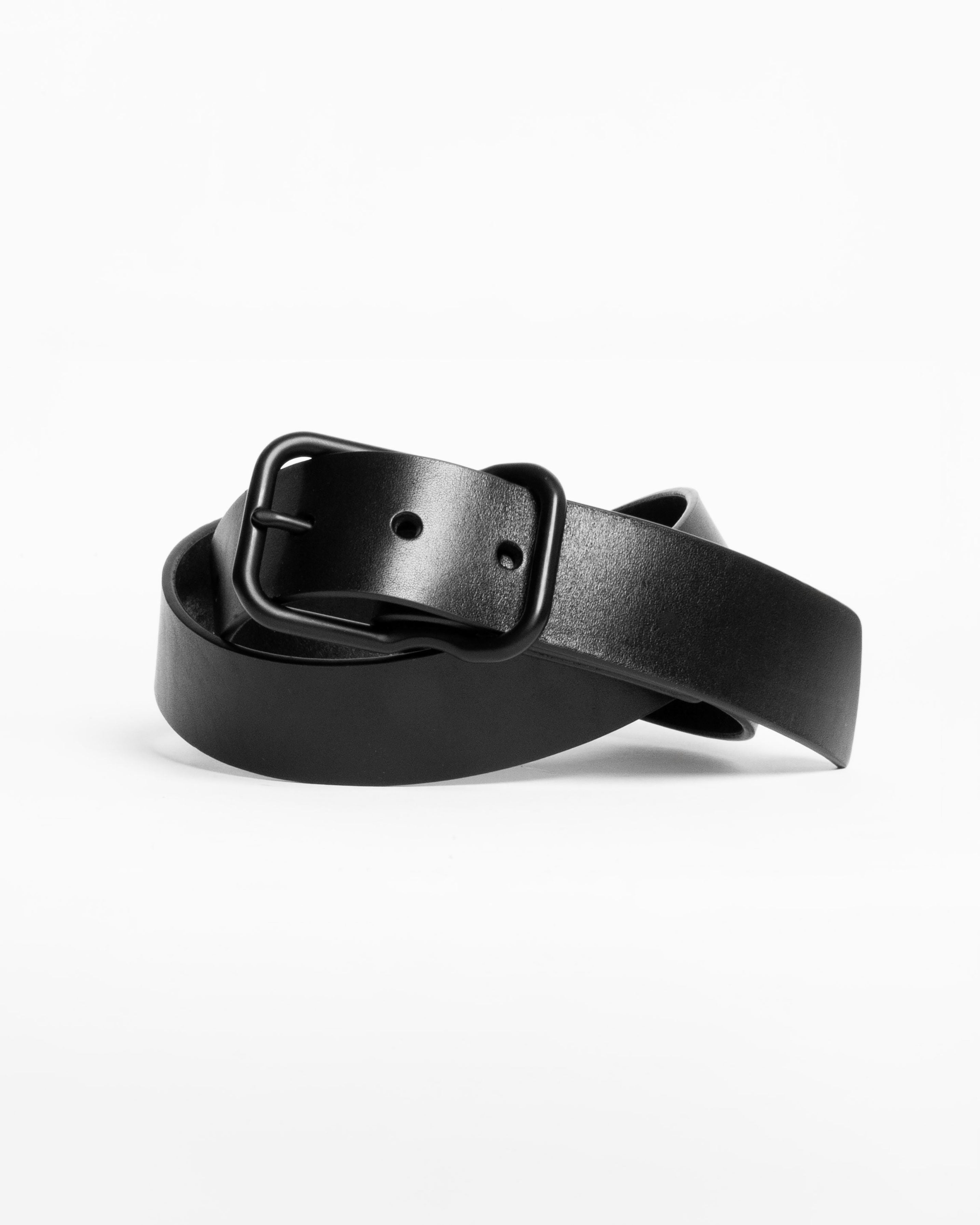 112 Signature Leather Belt - Black - Matte Black