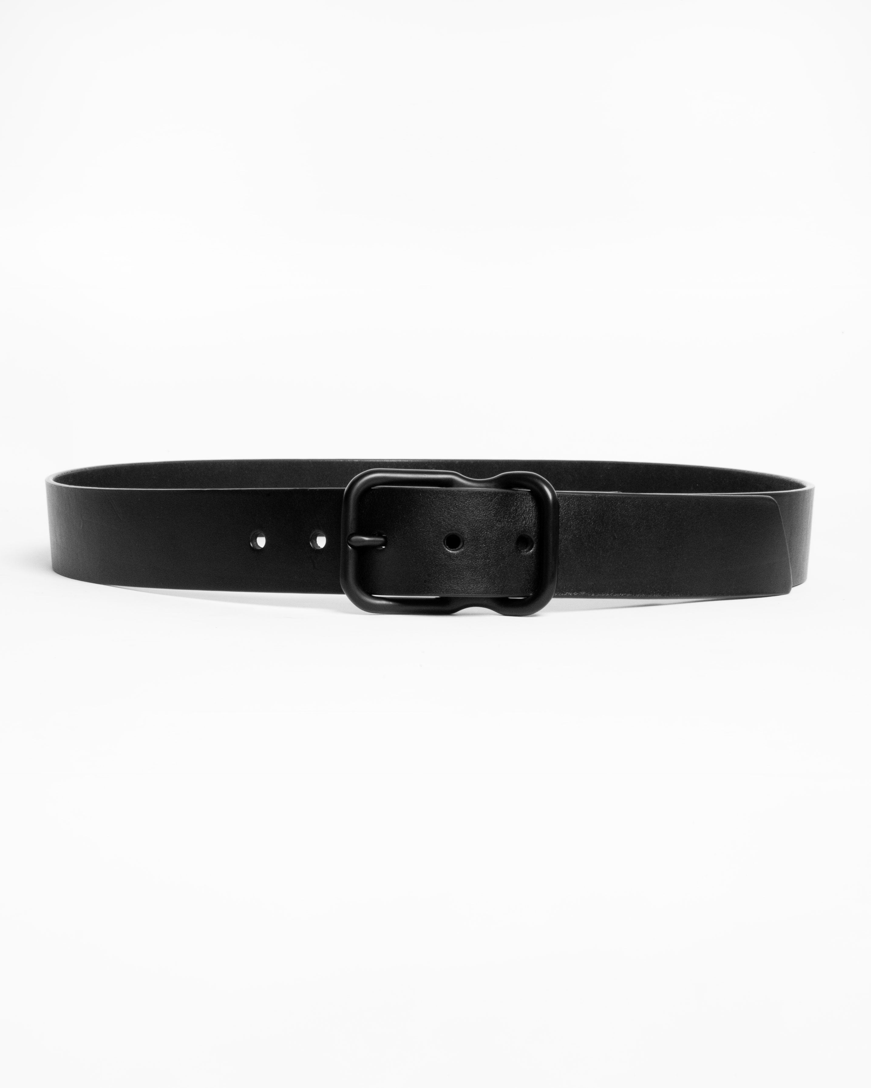 112 Signature Leather Belt - Black - Matte Black