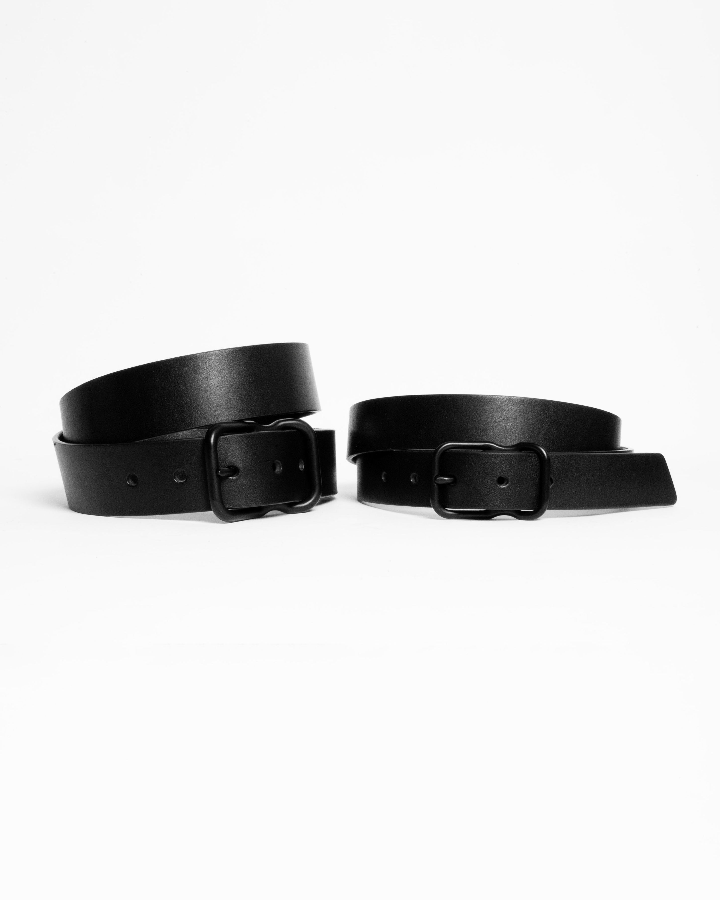 112 Signature Leather Belt - Black - Matte Black