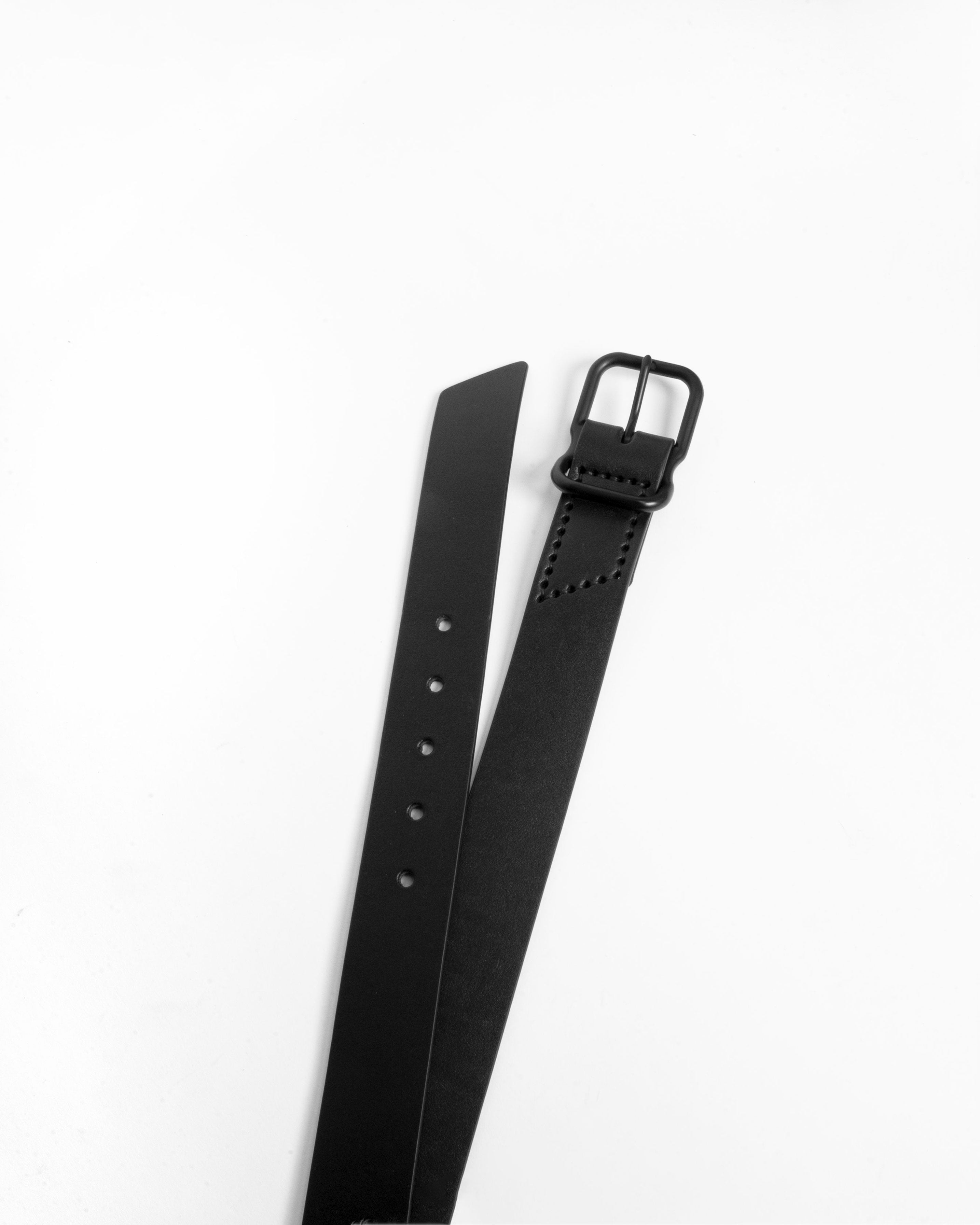 112 Signature Leather Belt - Black - Matte Black