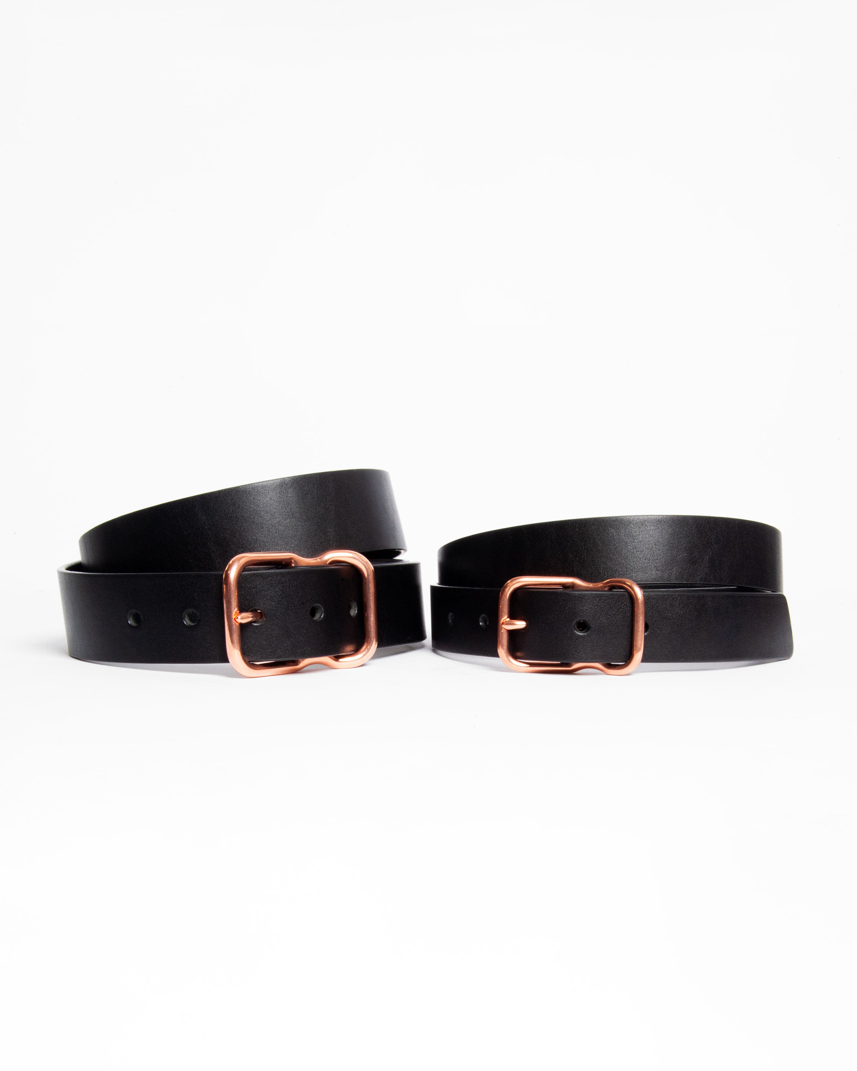 112 Signature Leather Belt - Black - Copper