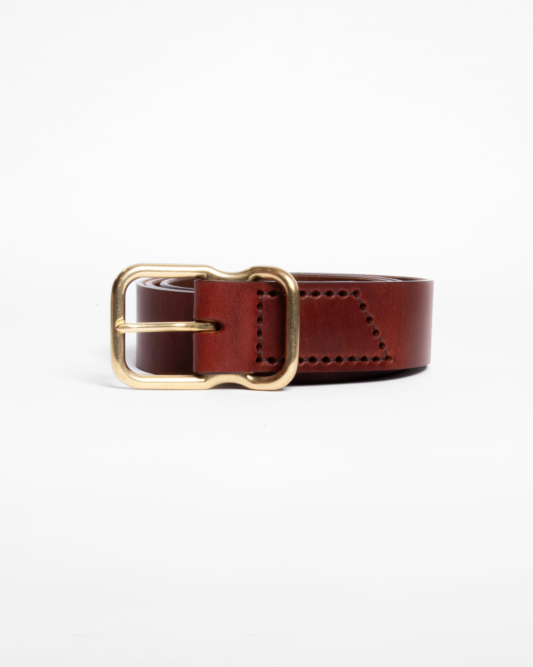 112 Signature Leather Belt - Chestnut - Brass