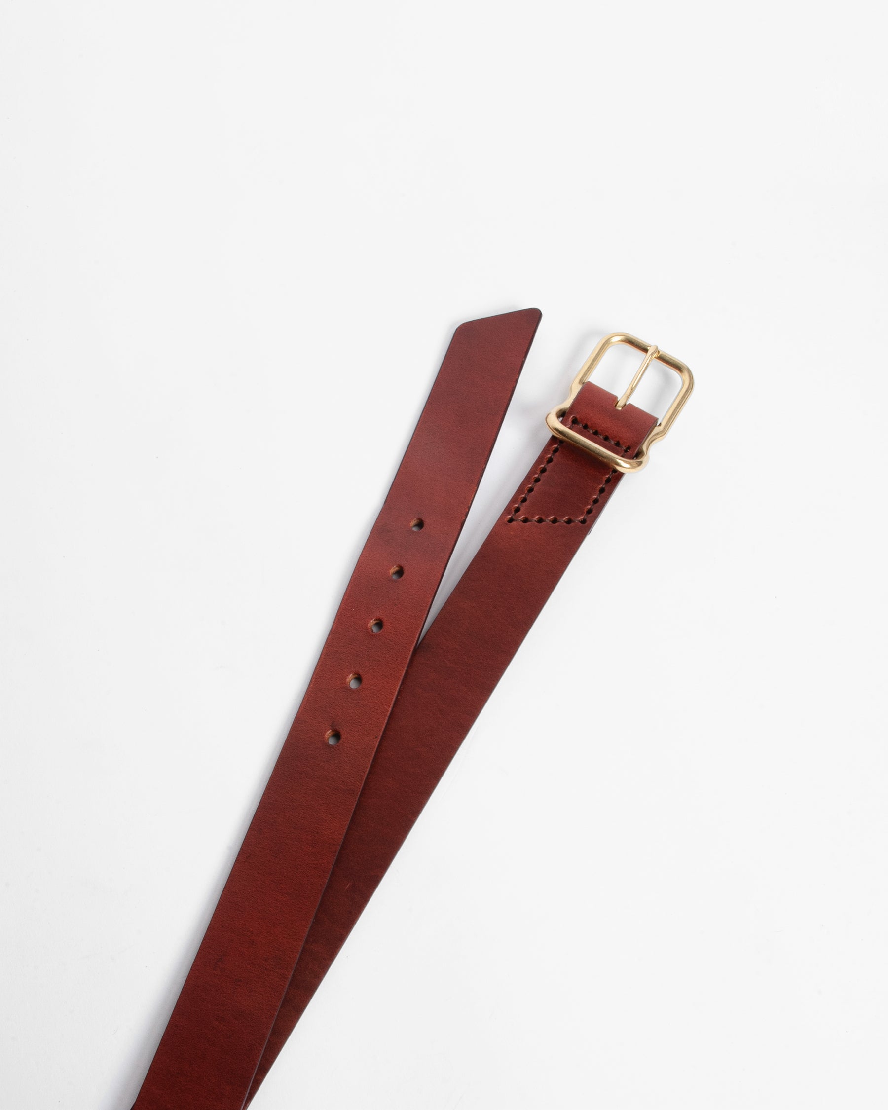 112 Signature Leather Belt - Chestnut - Brass