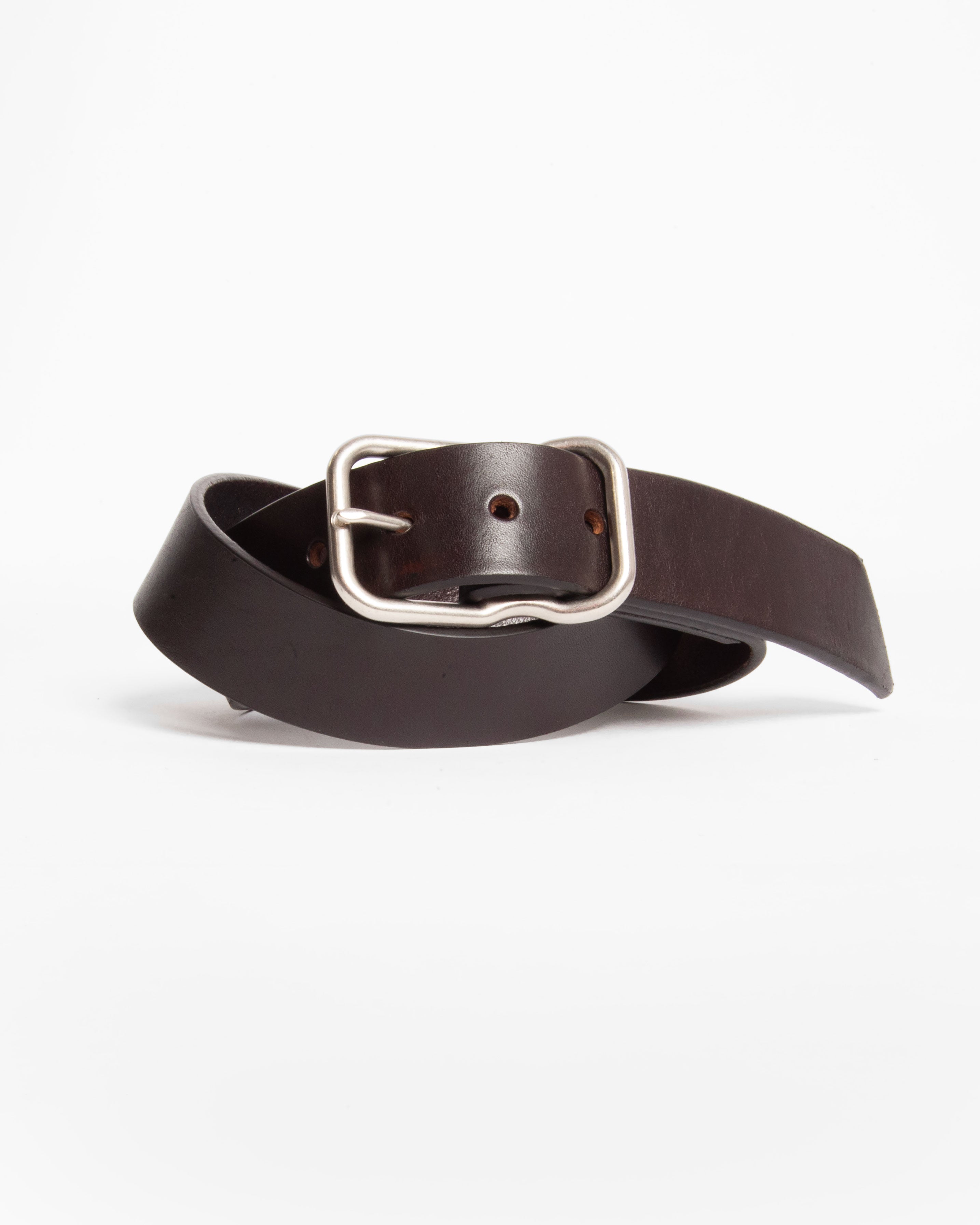 112 Signature Leather Belt - Dark Brown - Nickel