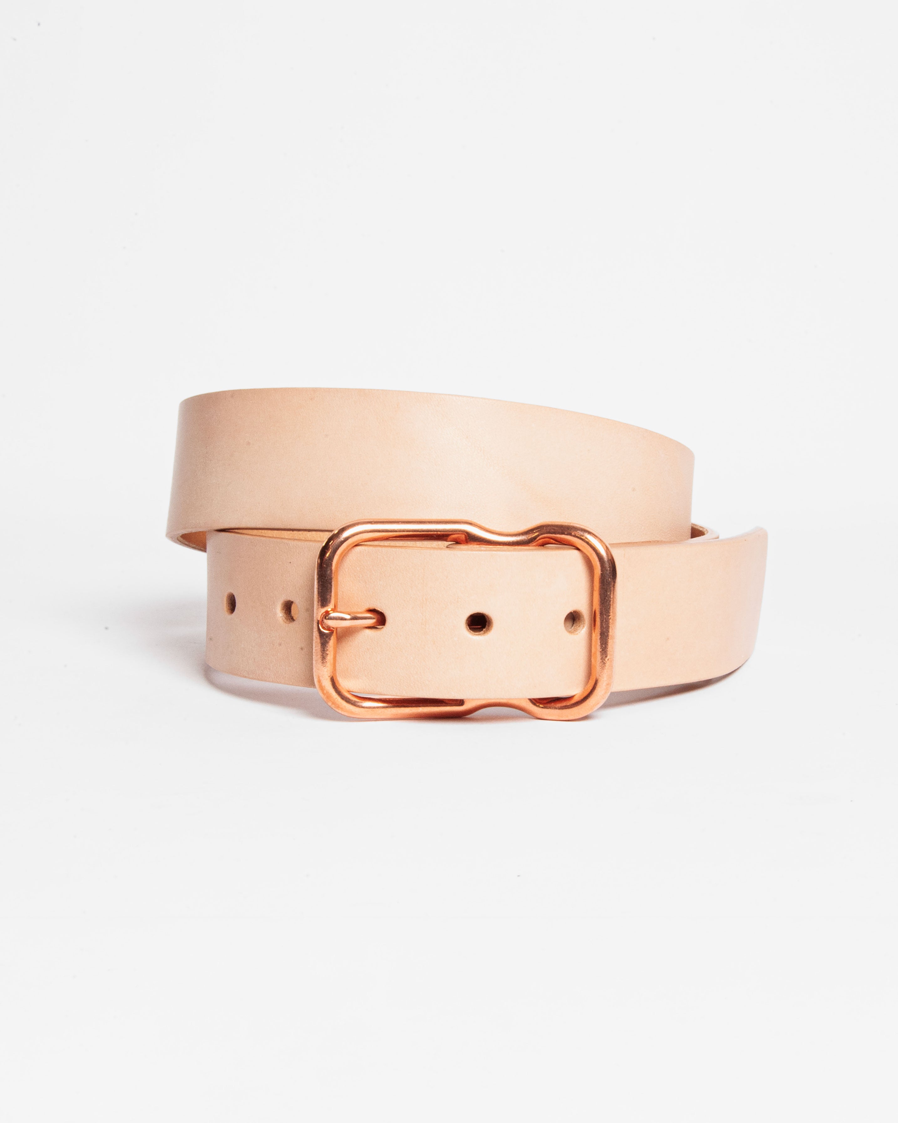 112 Signature Leather Belt - Natural Veg Tan - Copper