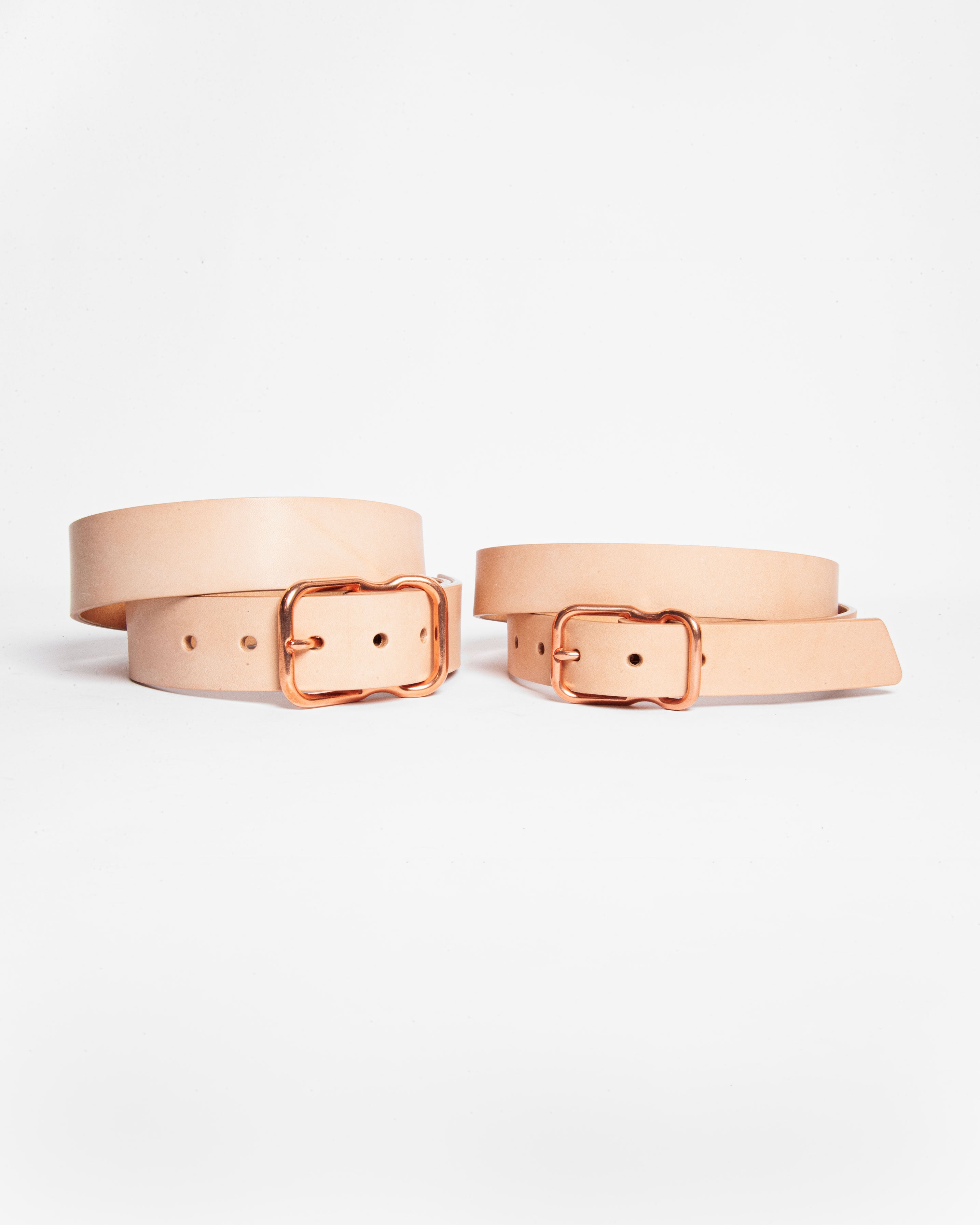 112 Signature Leather Belt - Natural Veg Tan - Copper