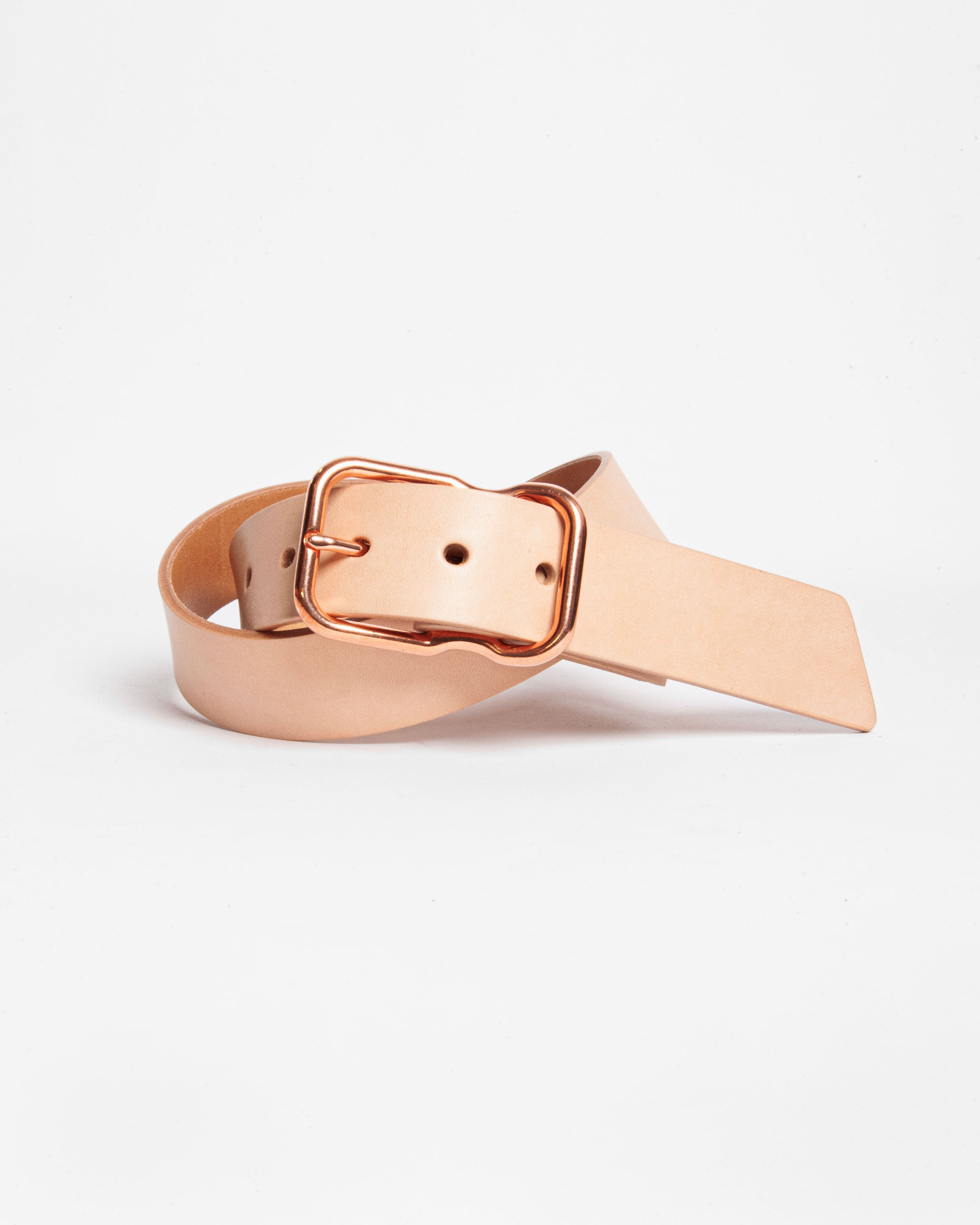 112 Signature Leather Belt - Natural Veg Tan - Copper