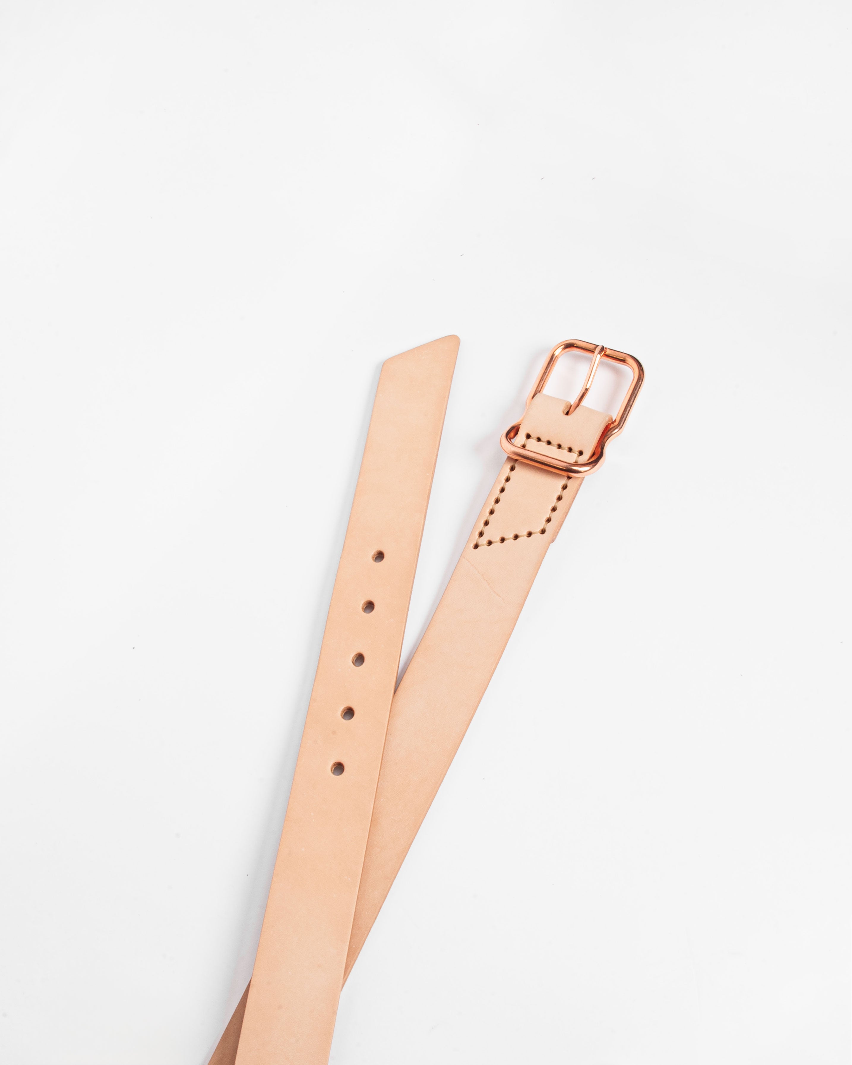 112 Signature Leather Belt - Natural Veg Tan - Copper