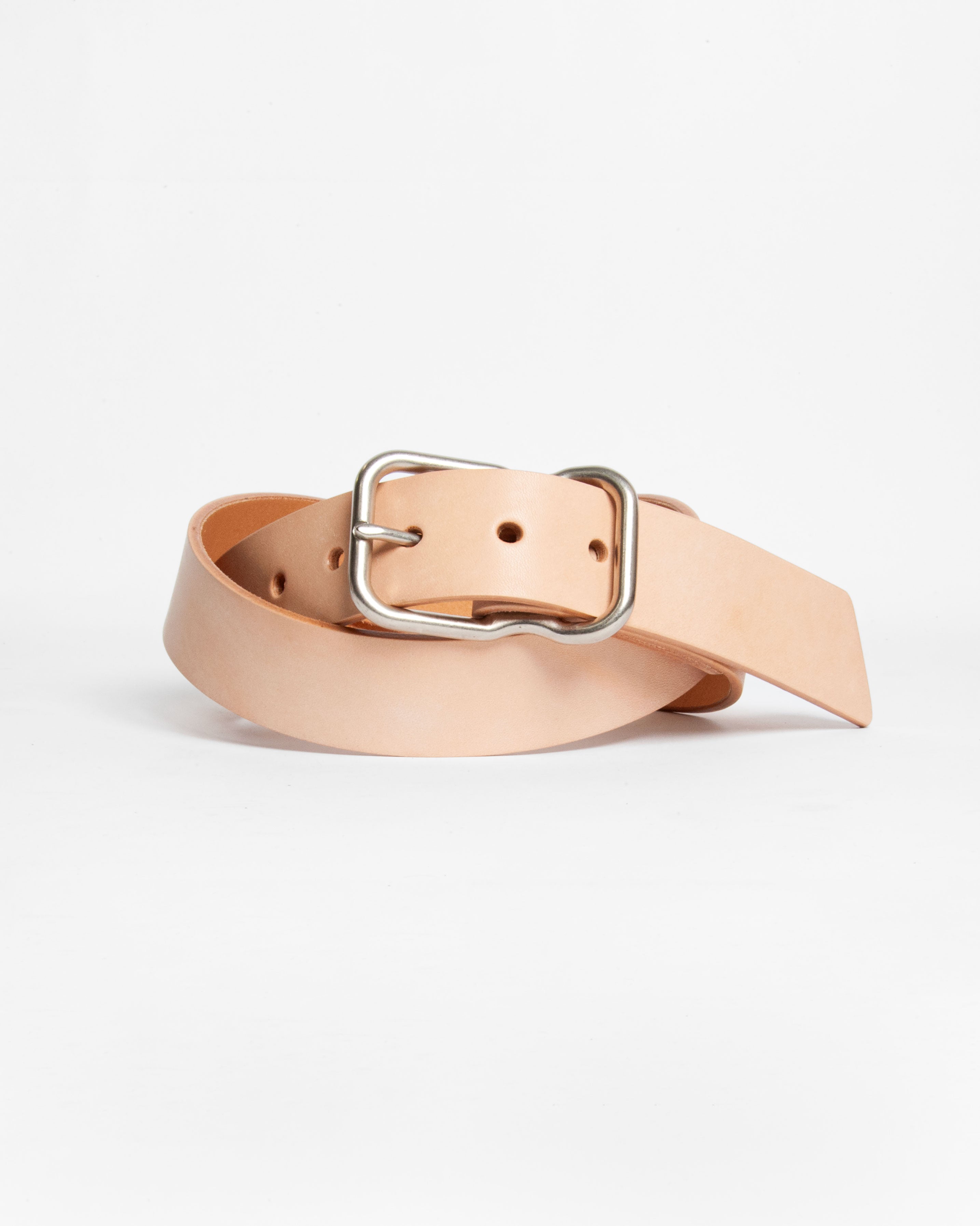 112 Signature Leather Belt - Natural Veg Tan - Nickel