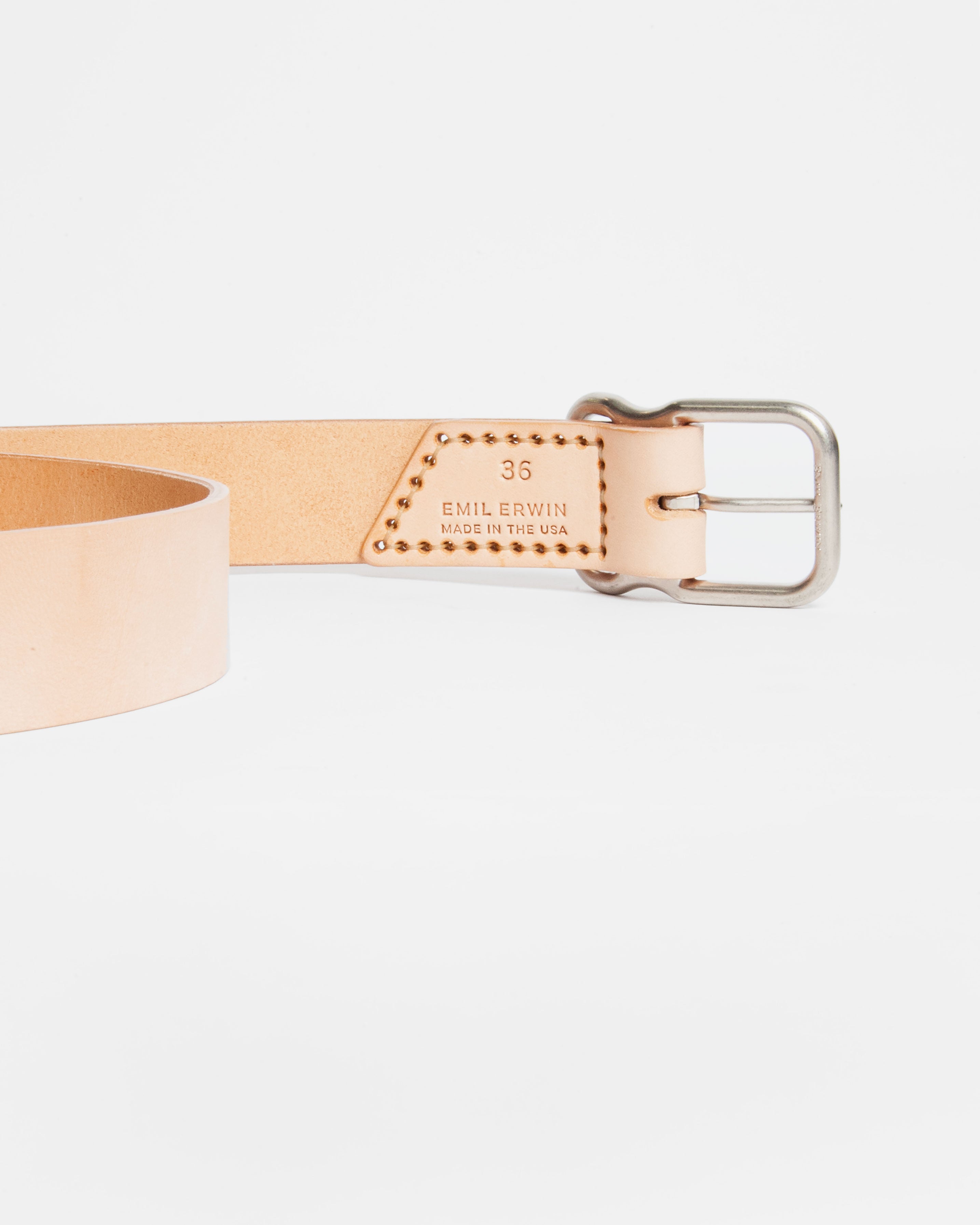 112 Signature Leather Belt - Natural Veg Tan - Nickel