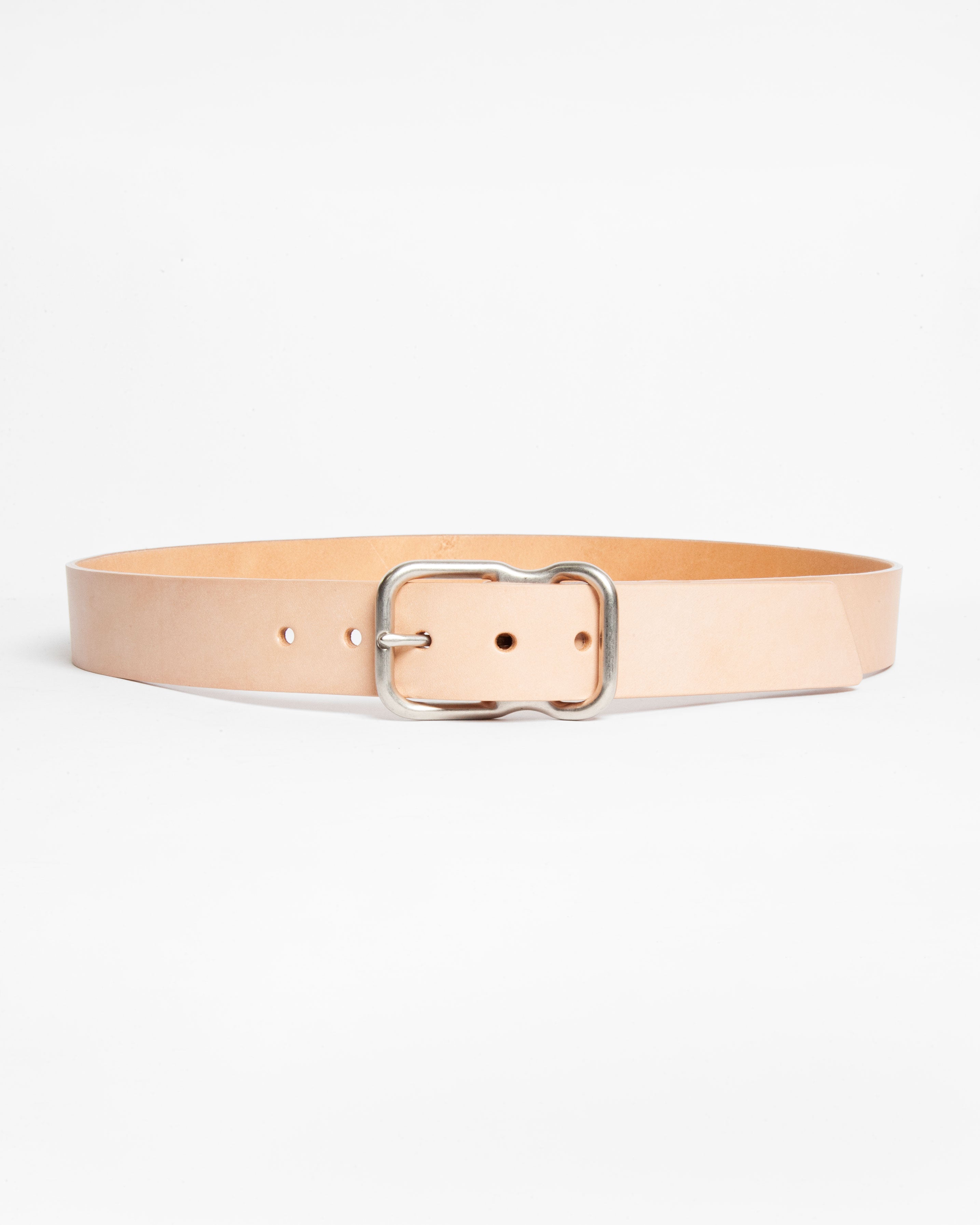 112 Signature Leather Belt - Natural Veg Tan - Nickel