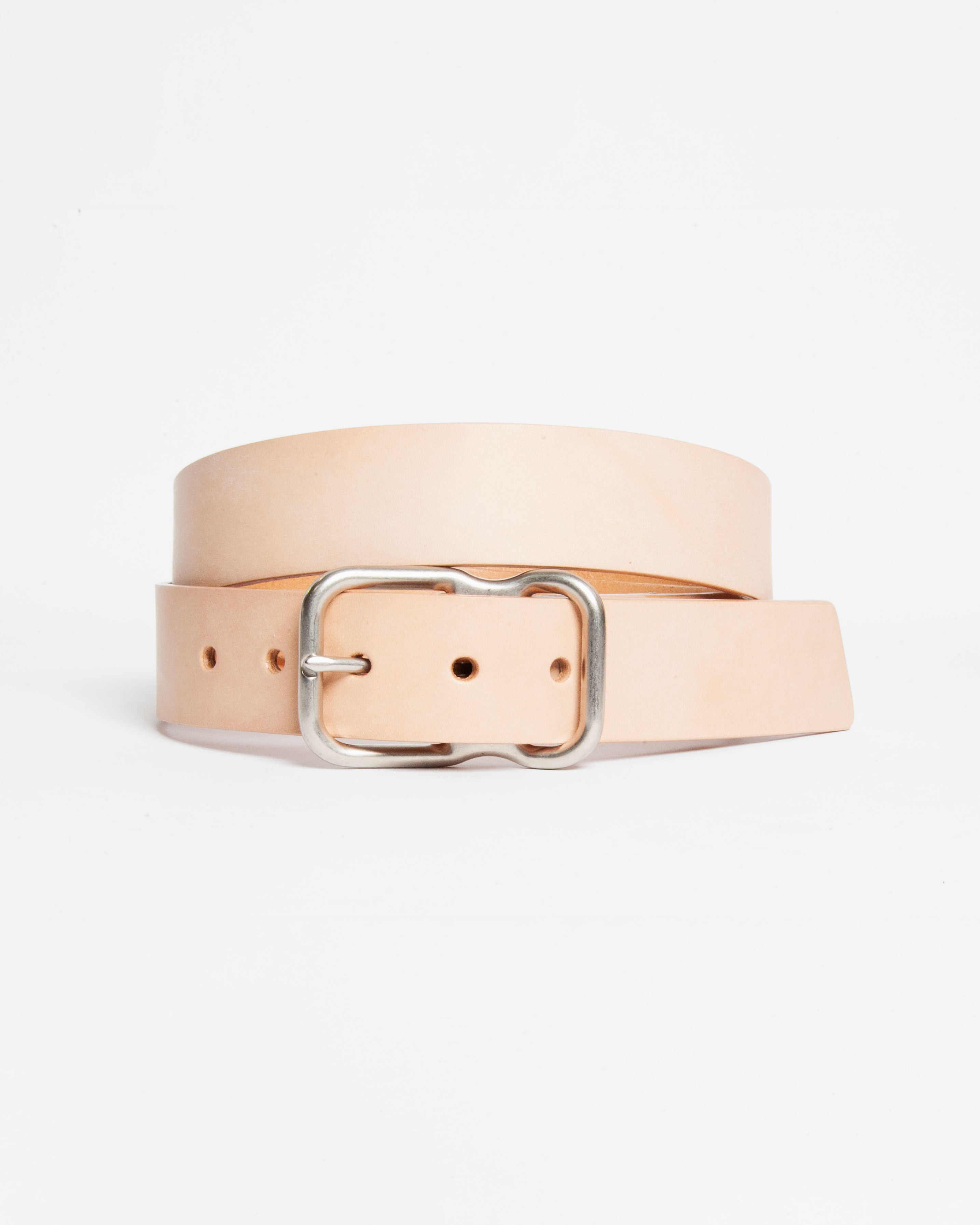 112 Signature Leather Belt - Natural Veg Tan - Nickel