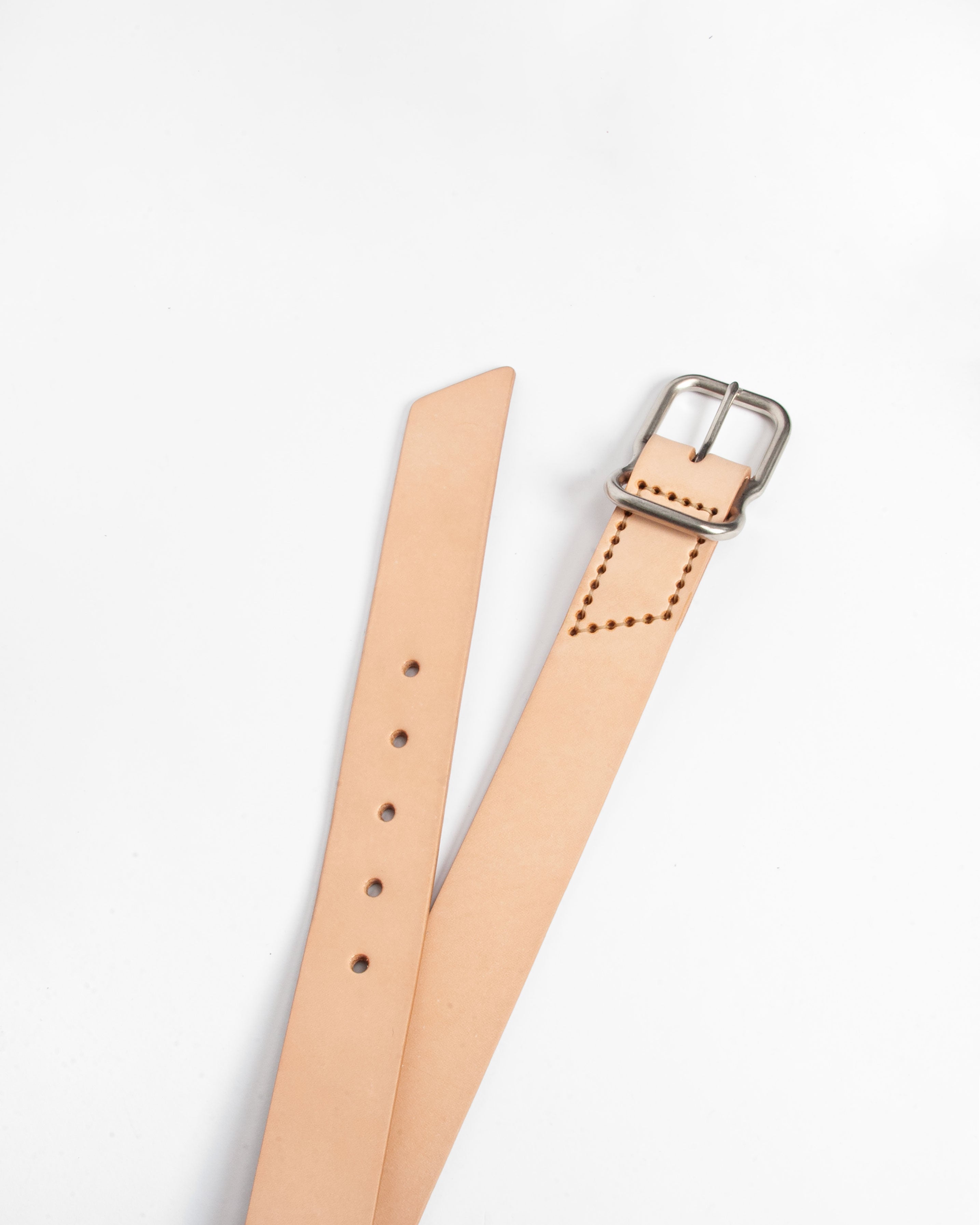 112 Signature Leather Belt - Natural Veg Tan - Nickel