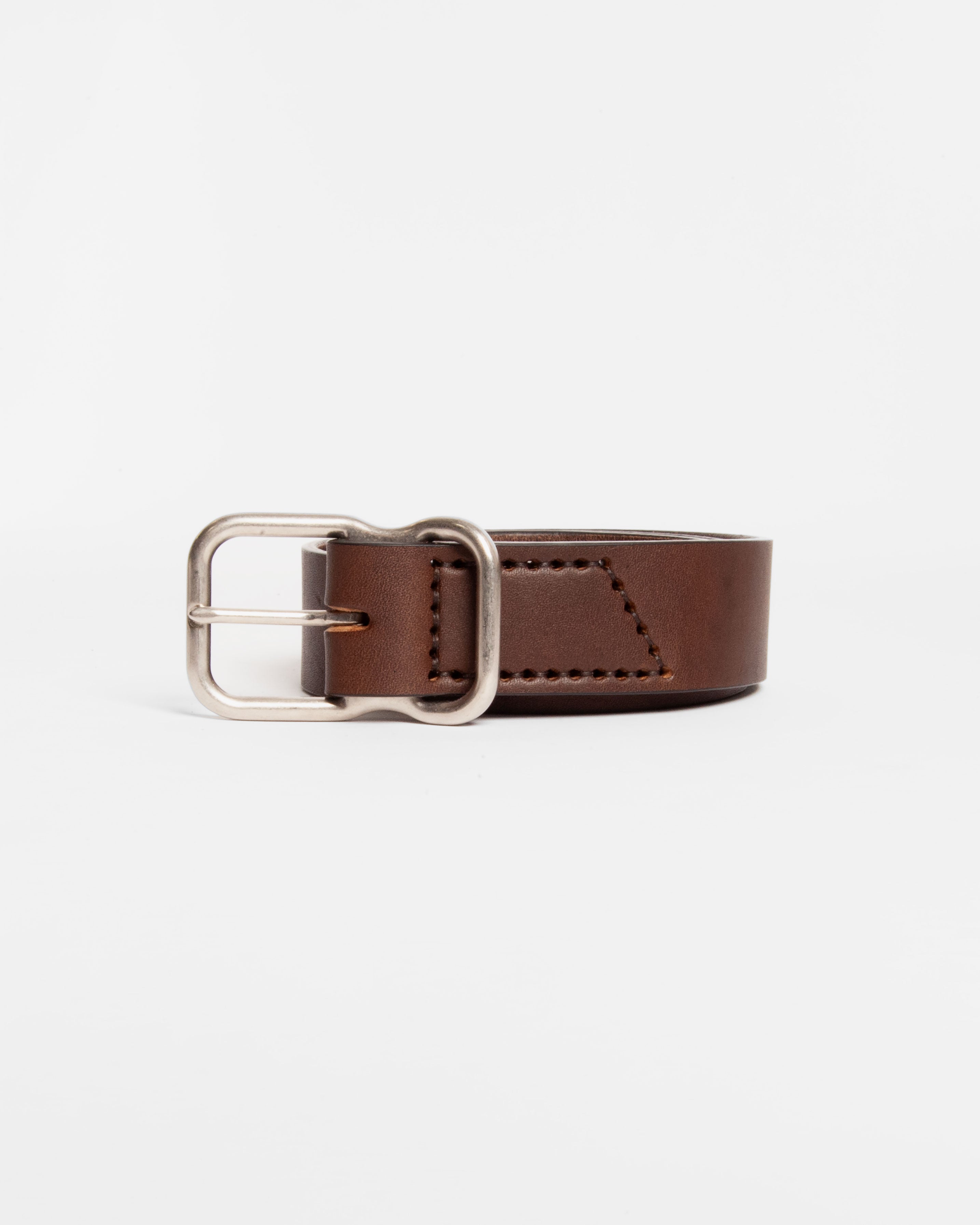 112 Signature Leather Belt - Walnut - Nickel