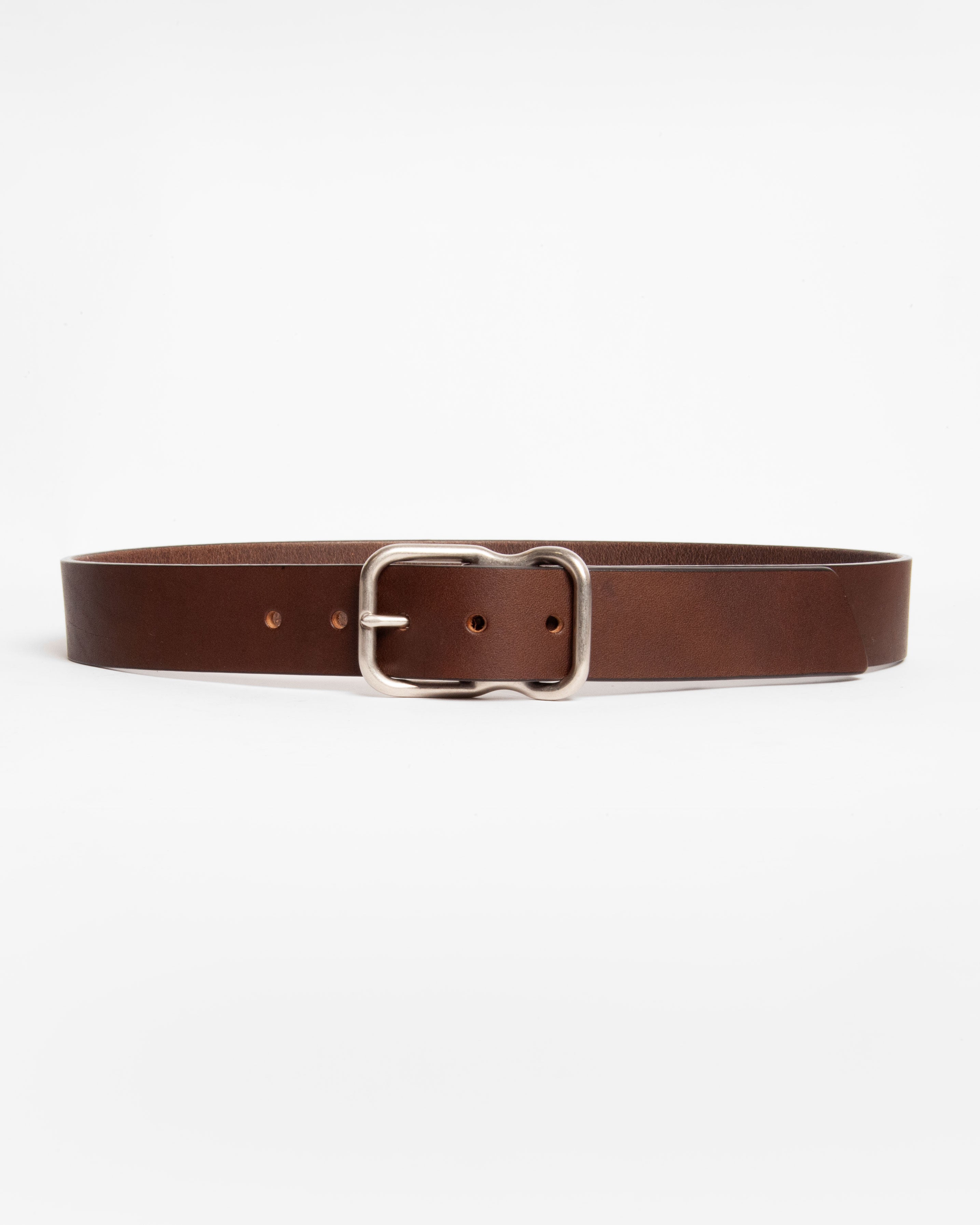 112 Signature Leather Belt - Walnut - Nickel