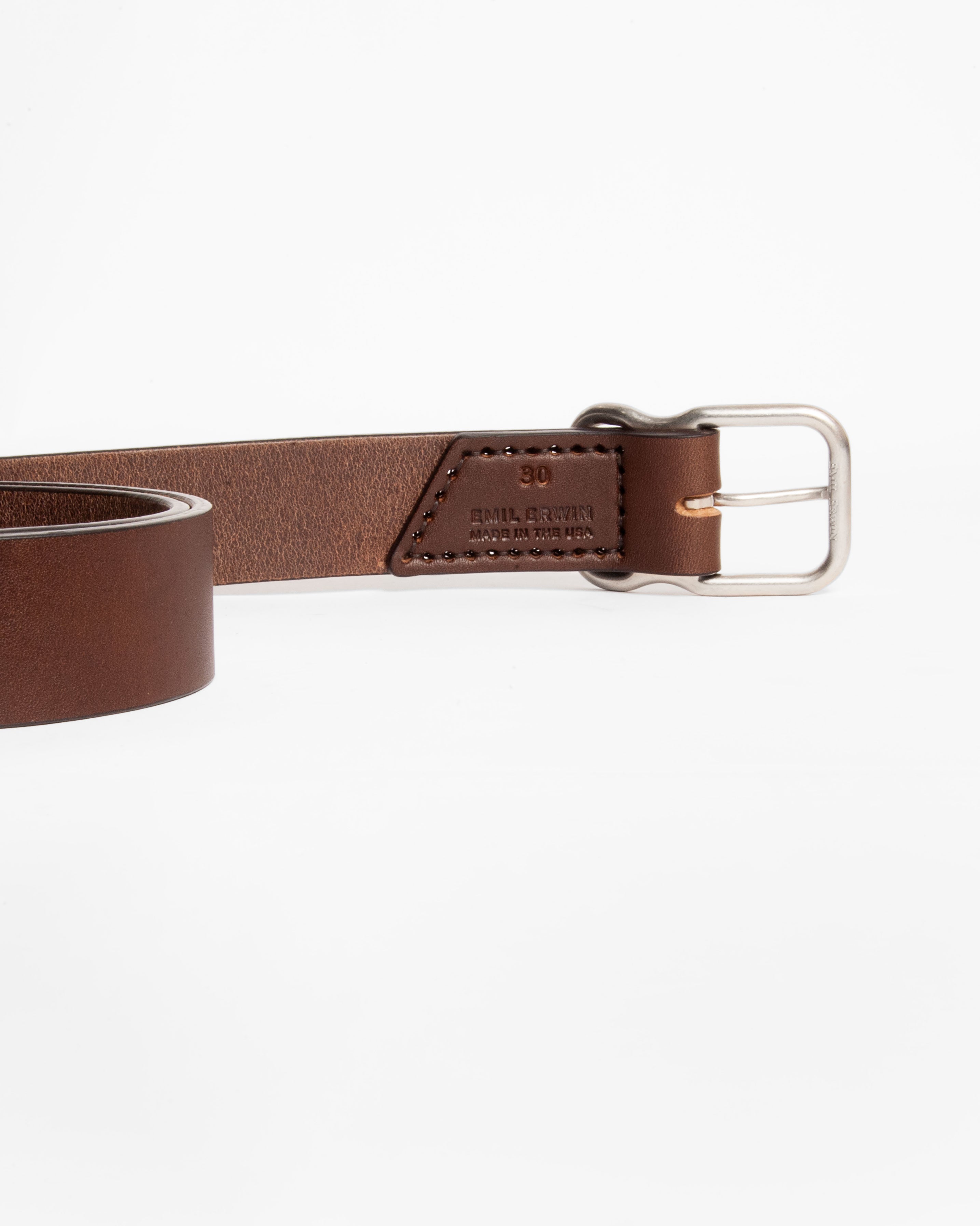 112 Signature Leather Belt - Walnut - Nickel