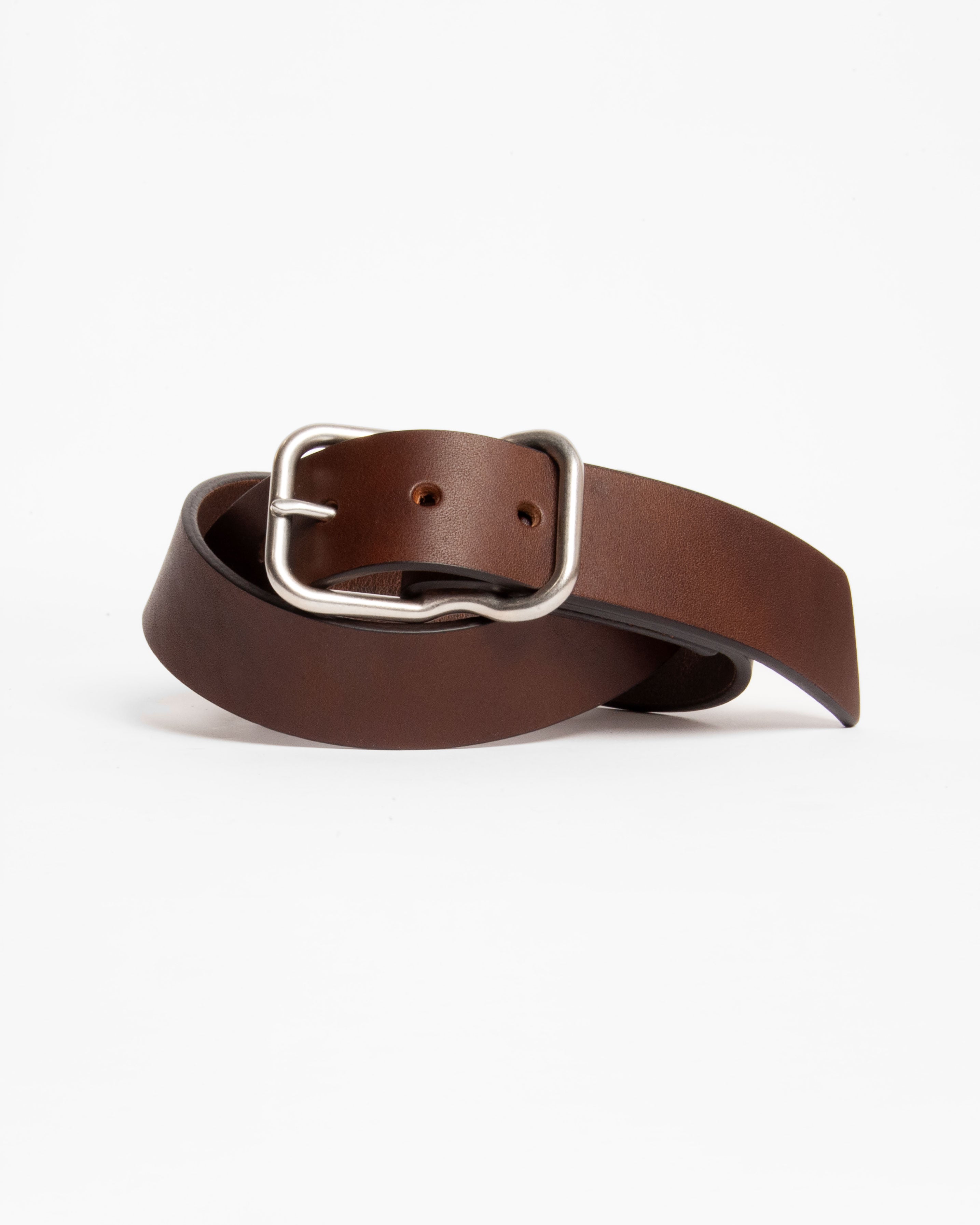 112 Signature Leather Belt - Walnut - Nickel