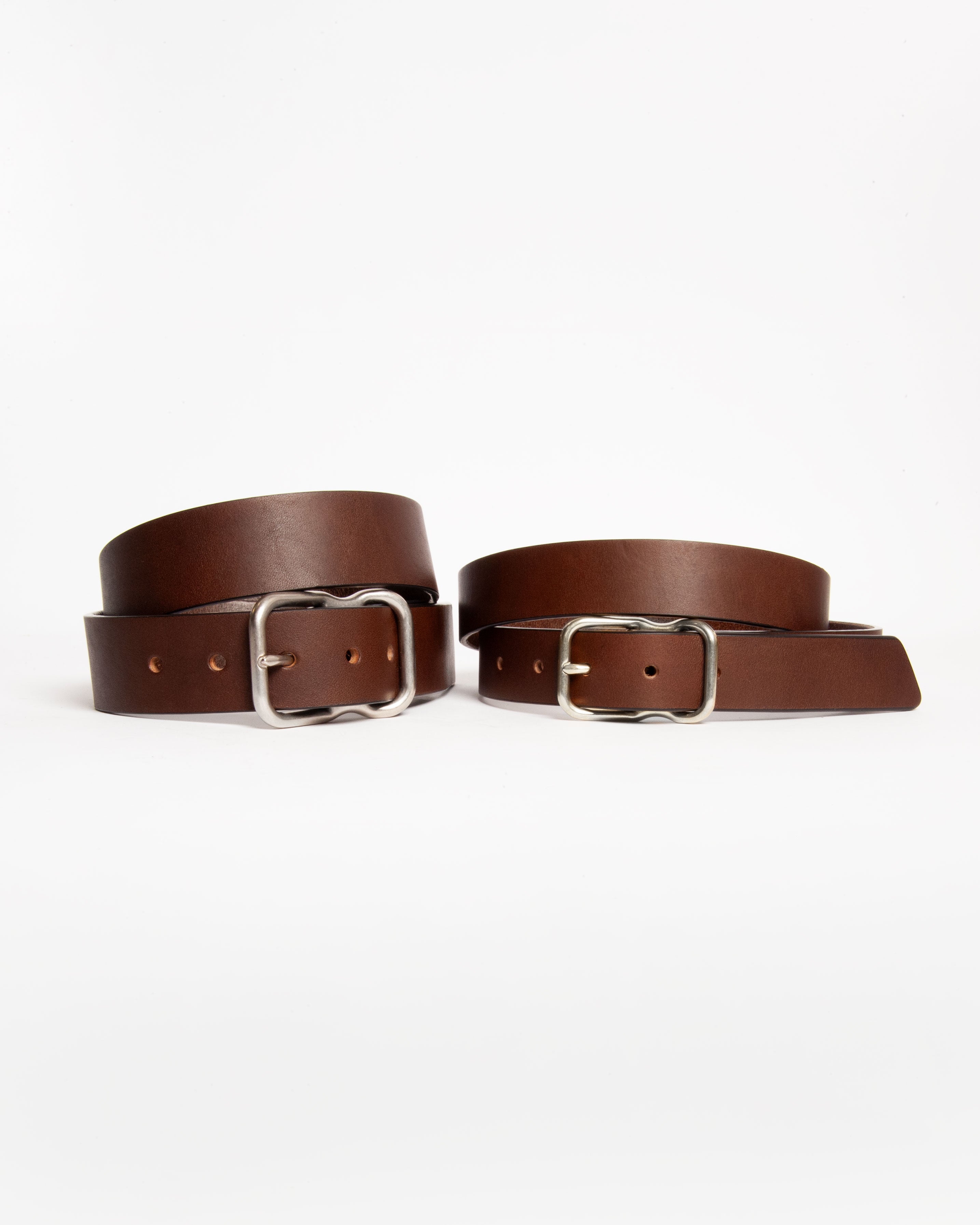 112 Signature Leather Belt - Walnut - Nickel