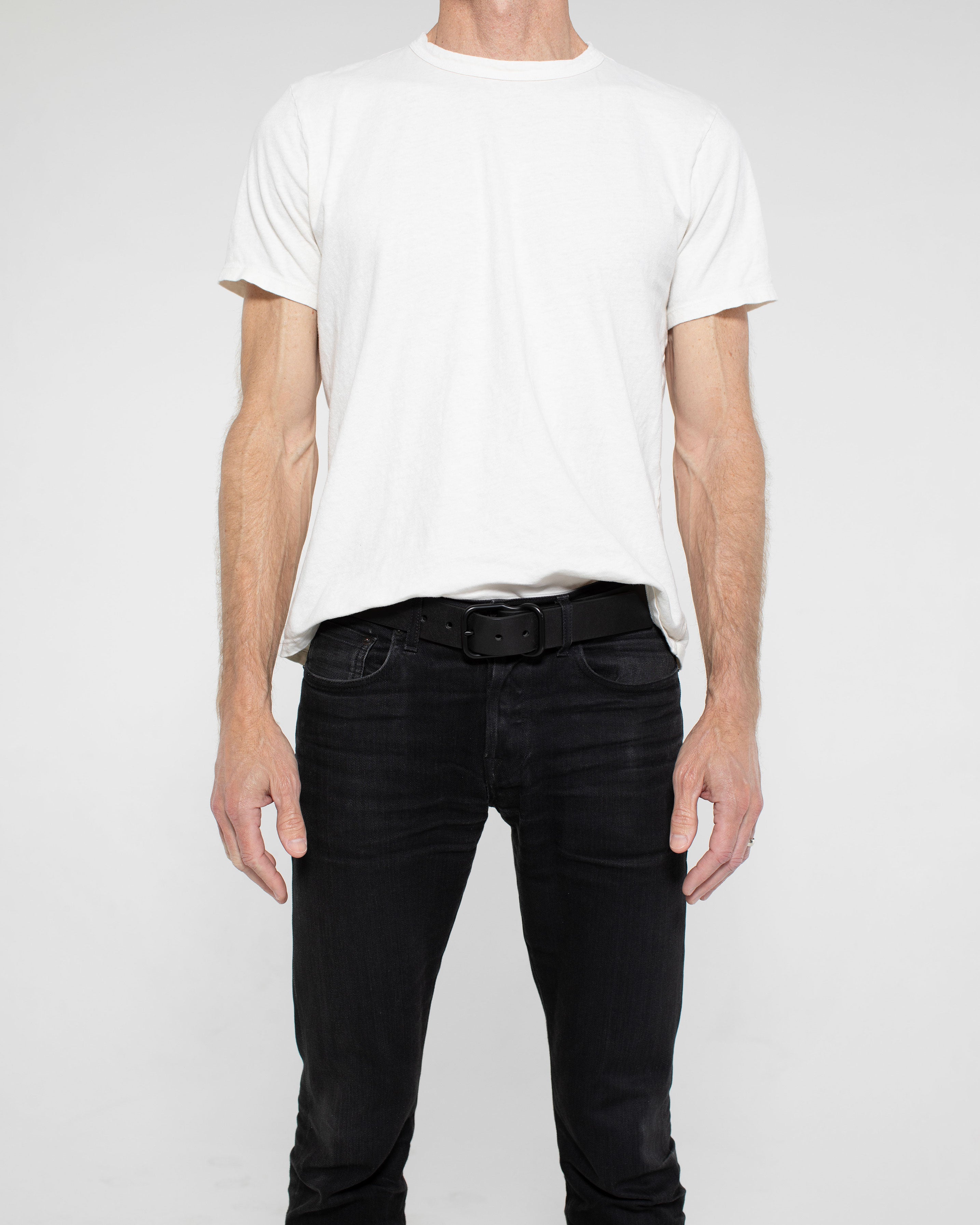 112 Signature Leather Belt - Black - Matte Black