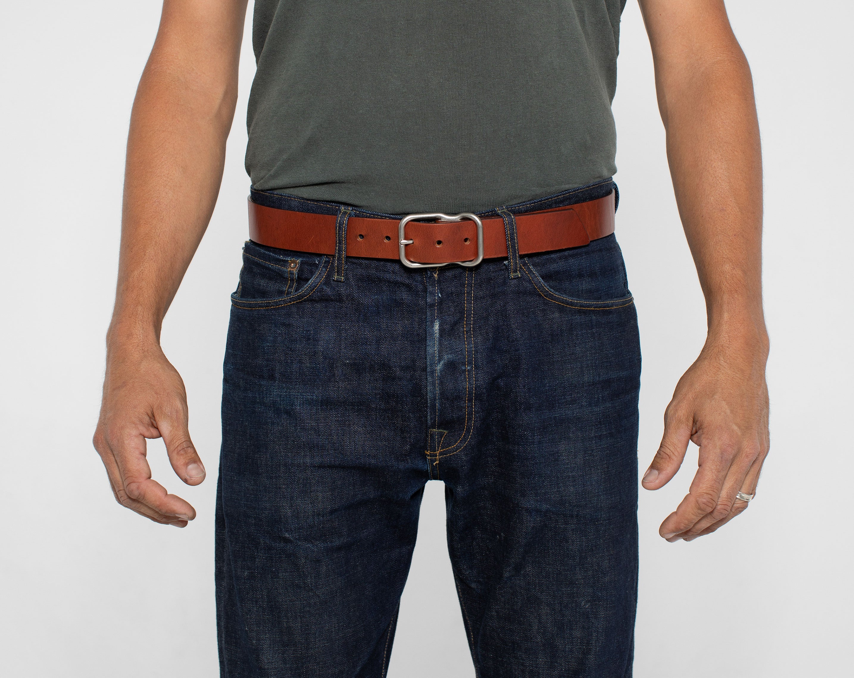 112 Signature Leather Belt - Chestnut - Nickel