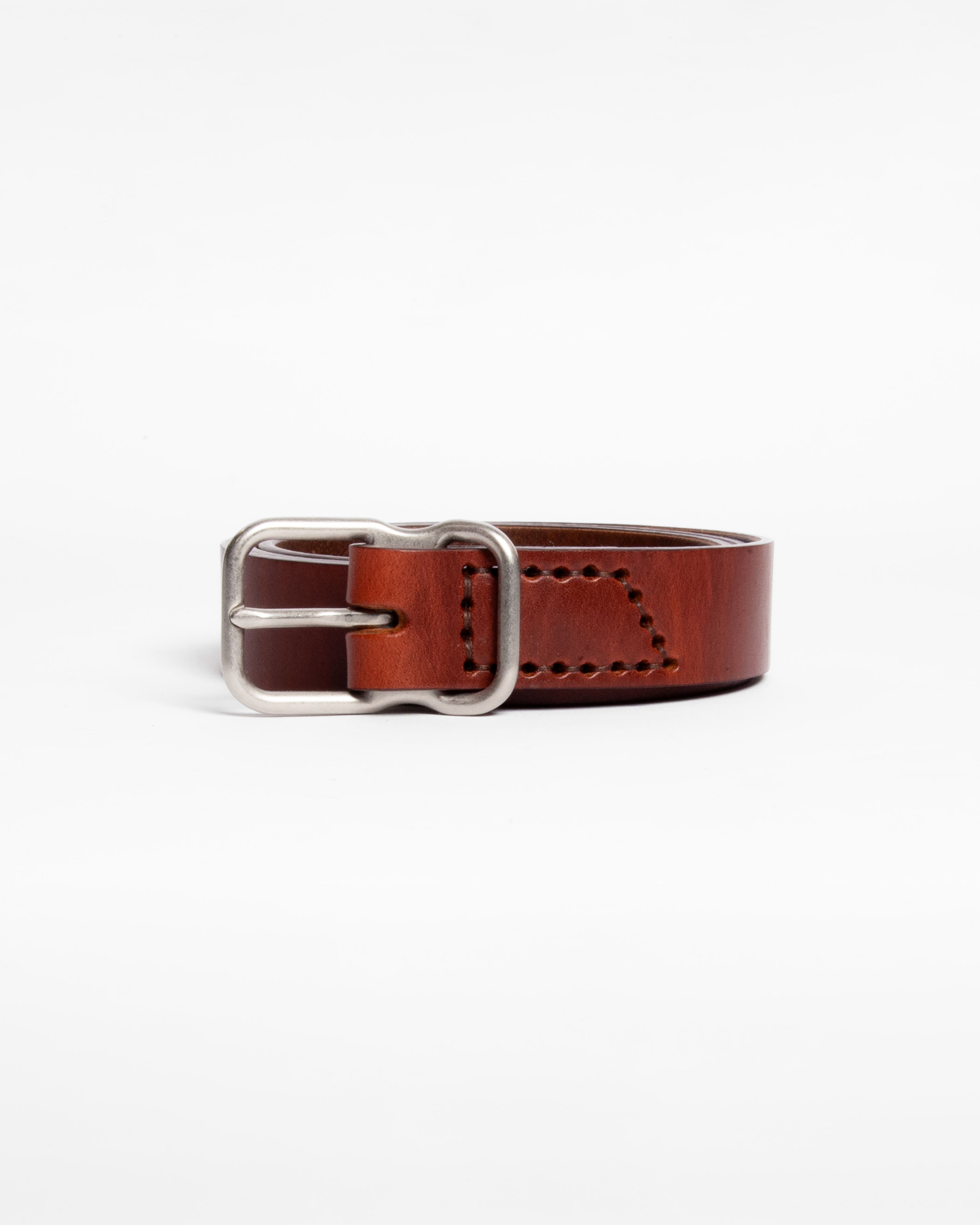 118 Signature Leather Belt - Narrow - Chestnut - Nickel