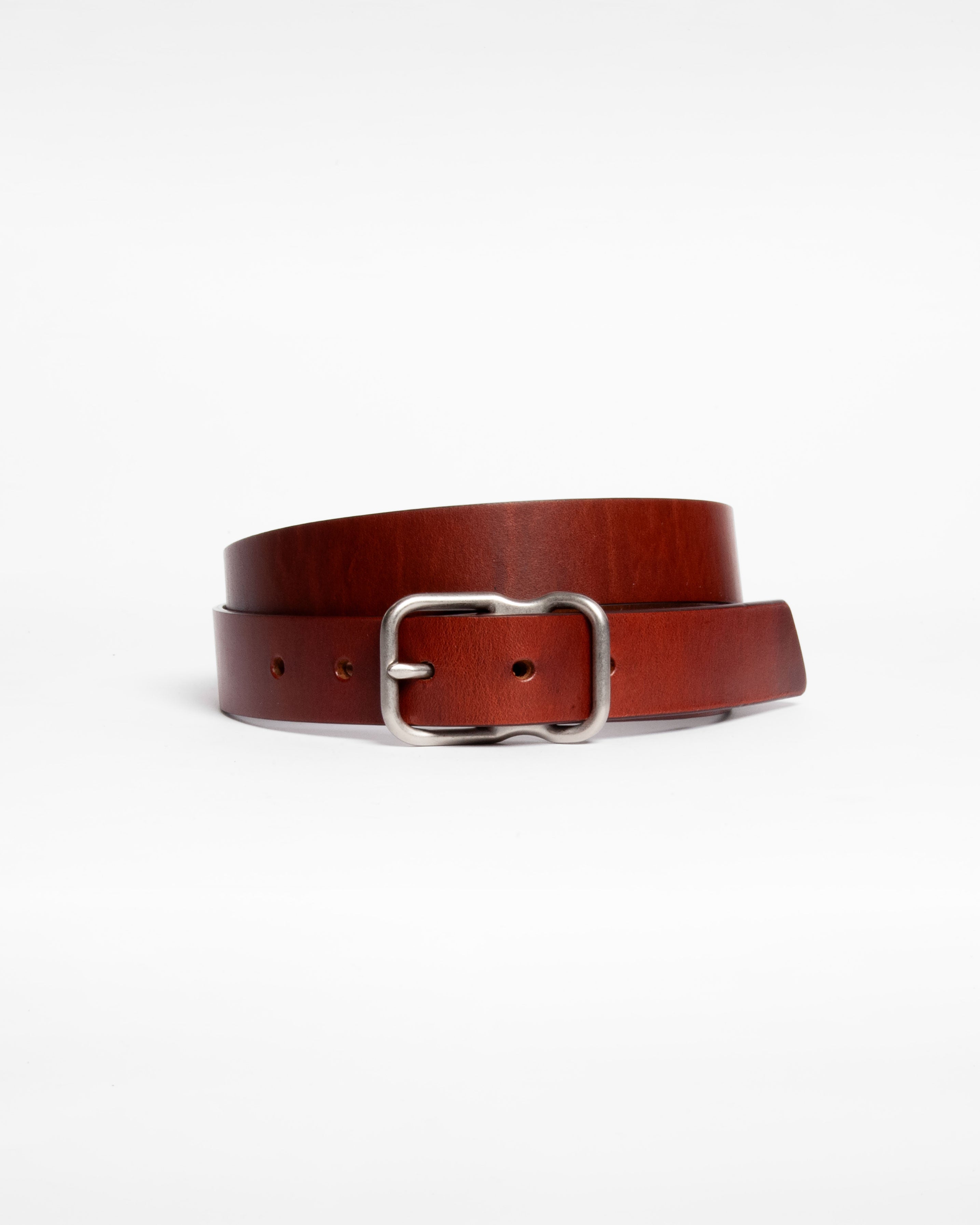 118 Signature Leather Belt - Narrow - Chestnut - Nickel