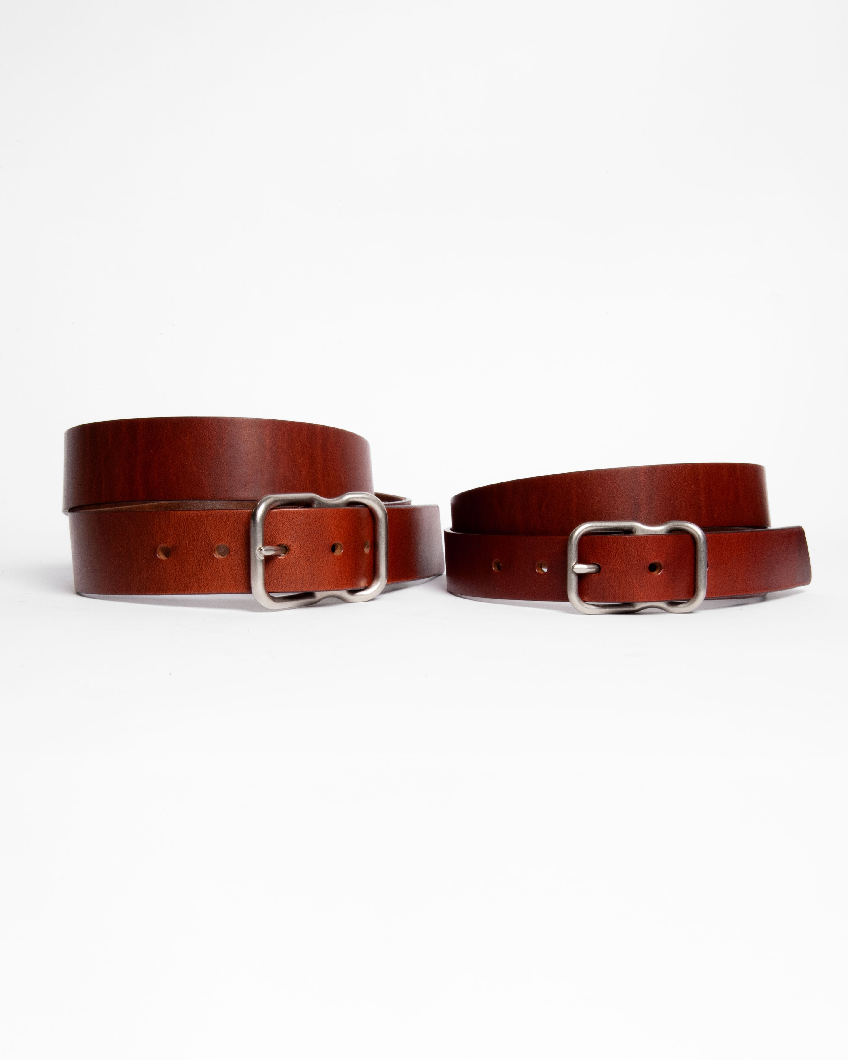 118 Signature Leather Belt - Narrow - Chestnut - Nickel
