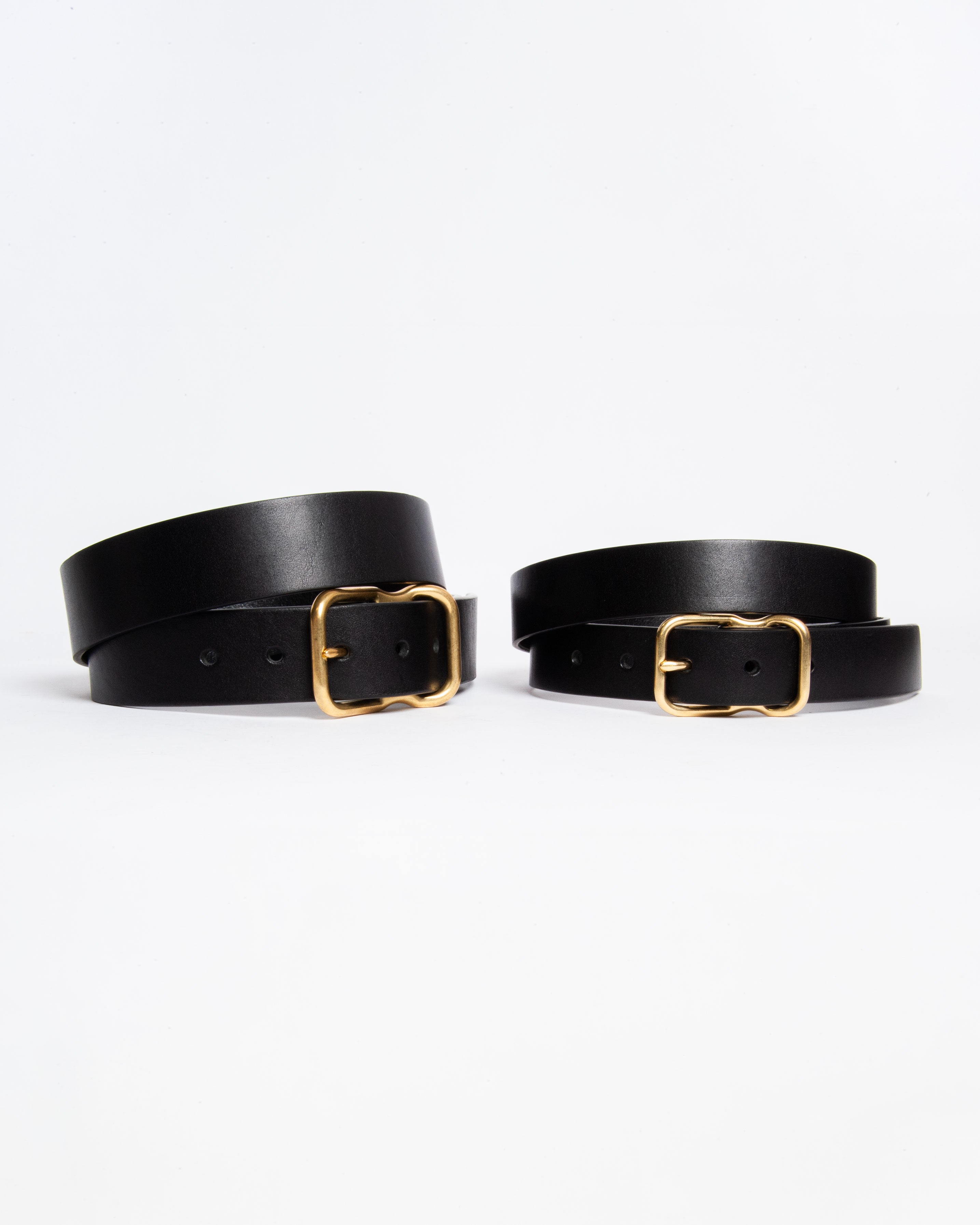 118 Signature Leather Belt - Narrow - Black - Brass