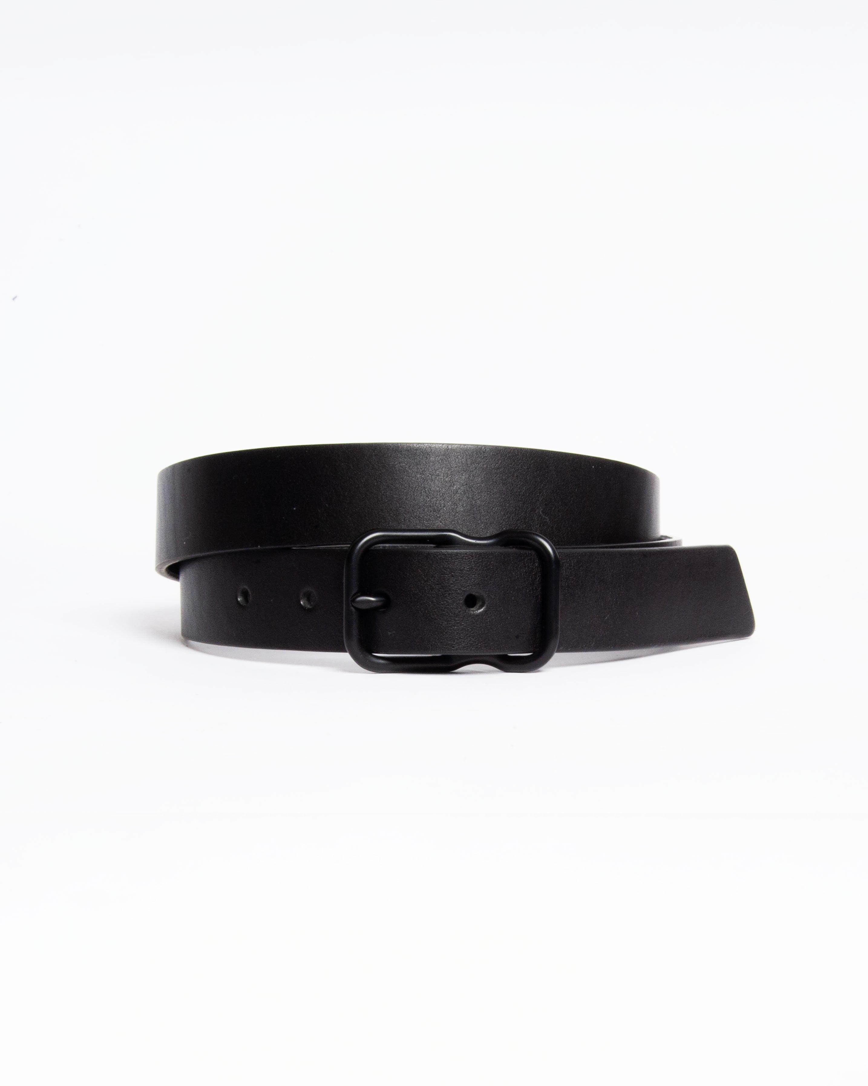 118 Signature Leather Belt - Narrow - Black - Matte Black