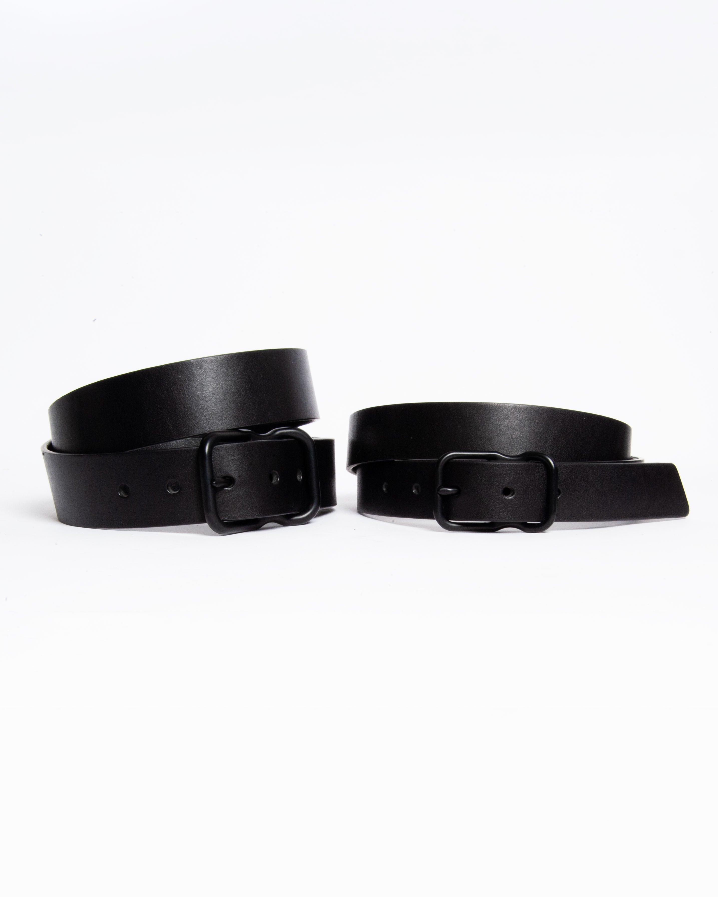 118 Signature Leather Belt - Narrow - Black - Matte Black