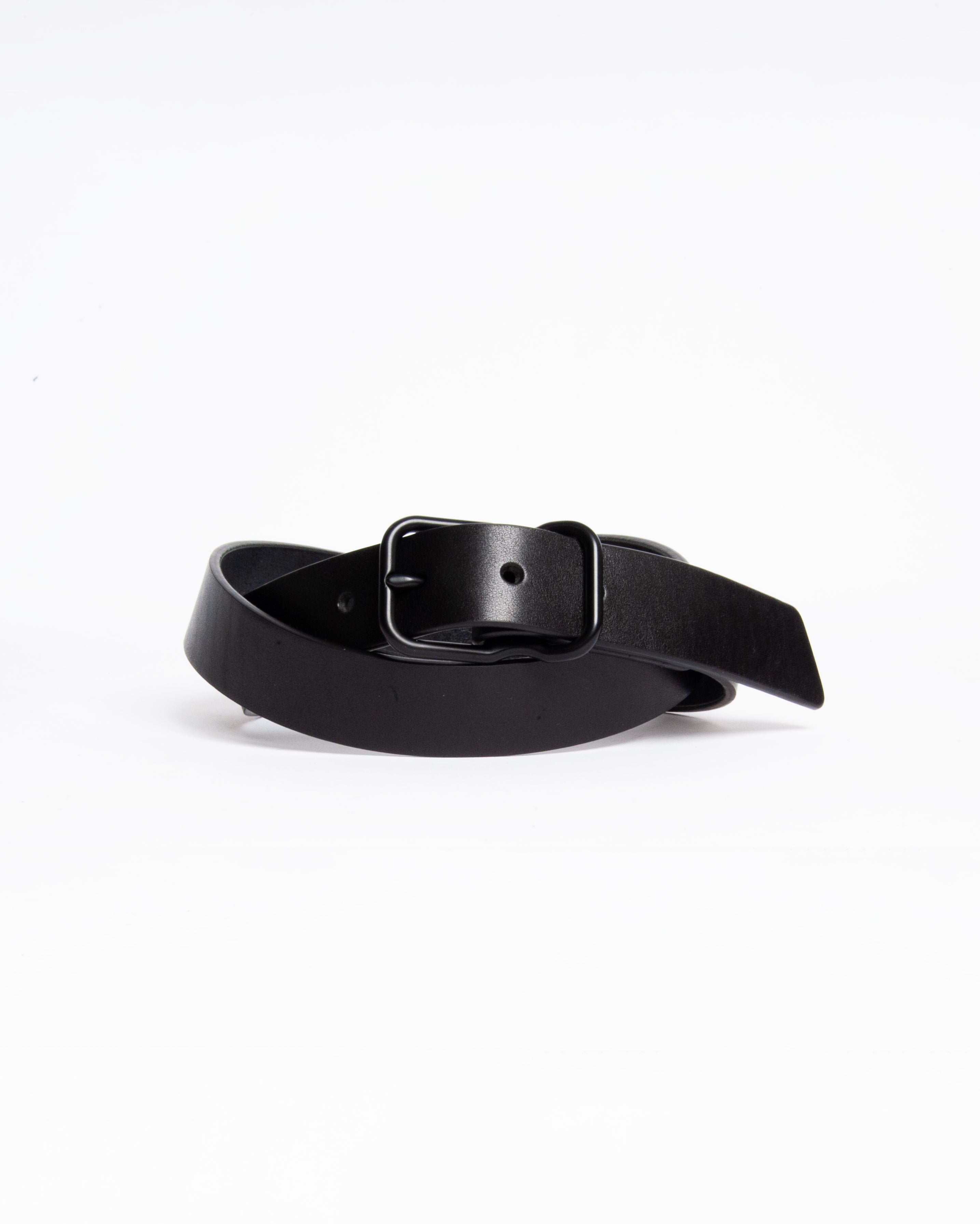 118 Signature Leather Belt - Narrow - Black - Matte Black