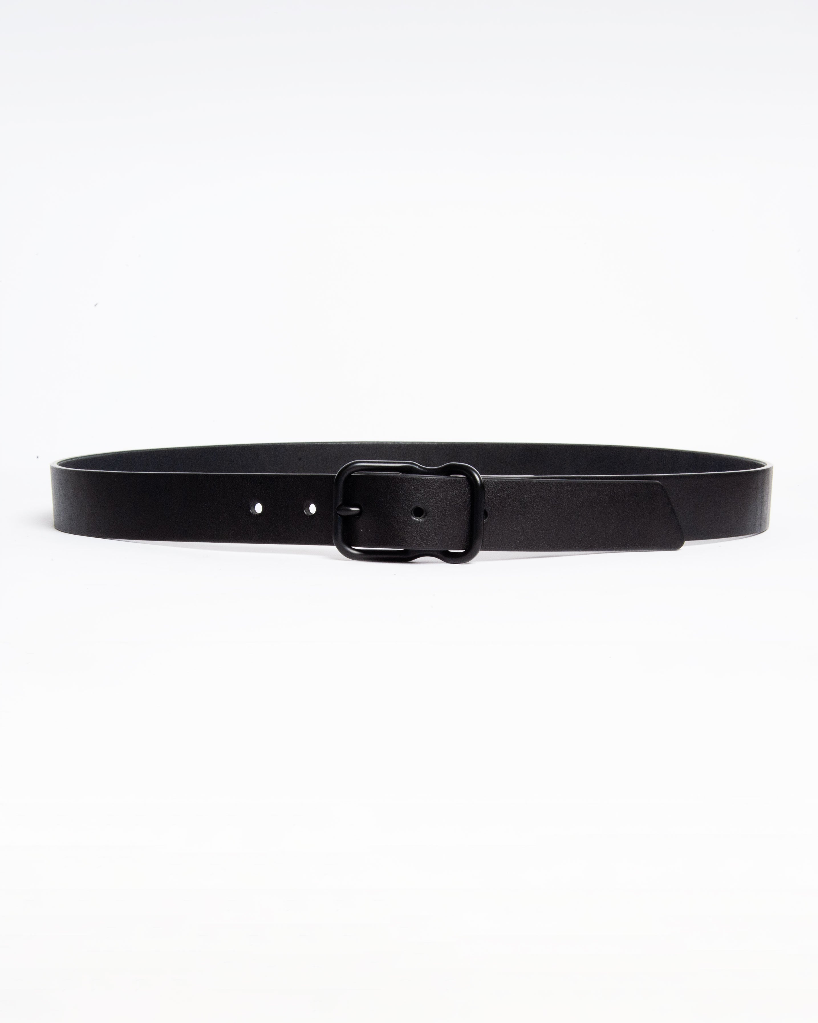 118 Signature Leather Belt - Narrow - Black - Matte Black