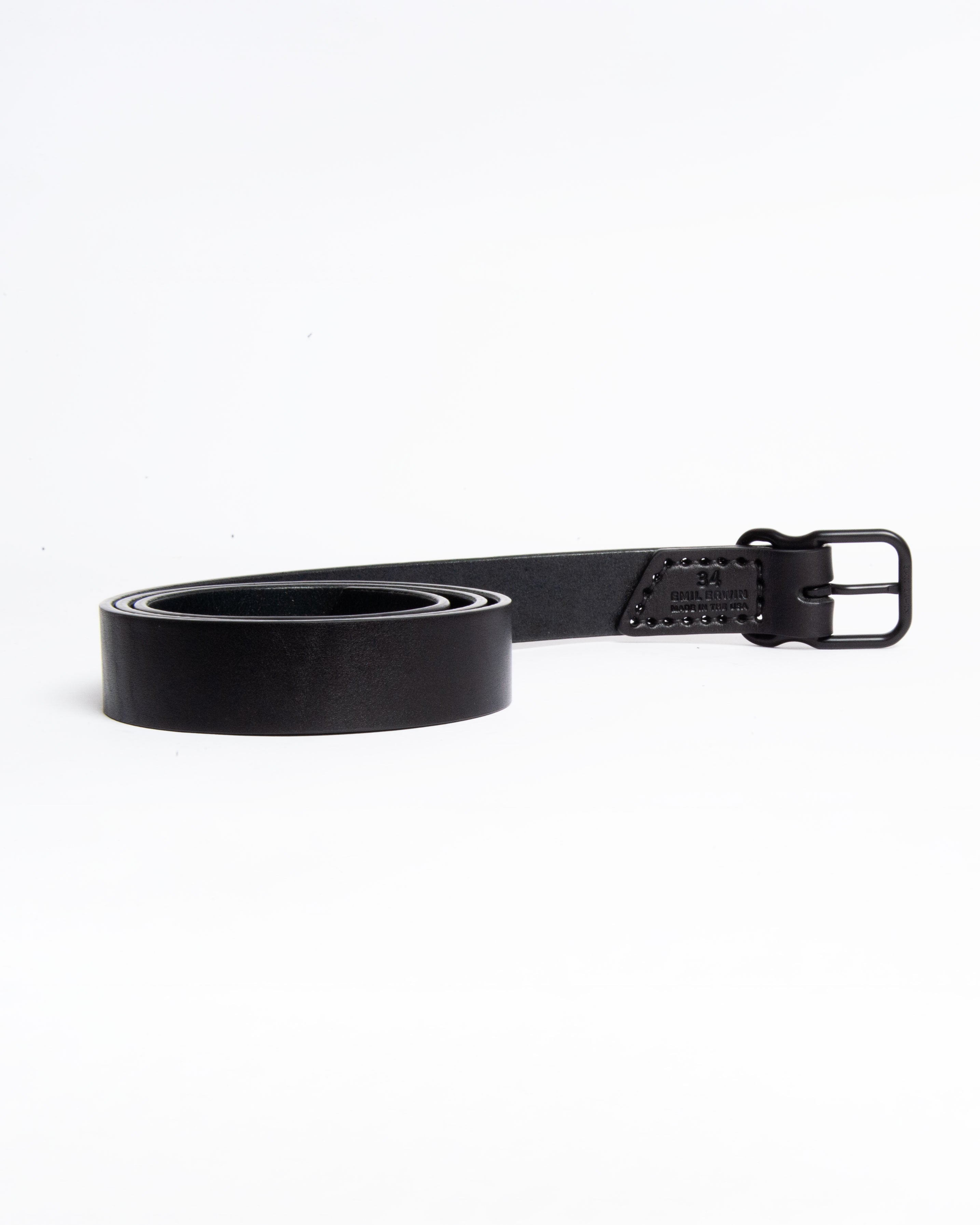 118 Signature Leather Belt - Narrow - Black - Matte Black