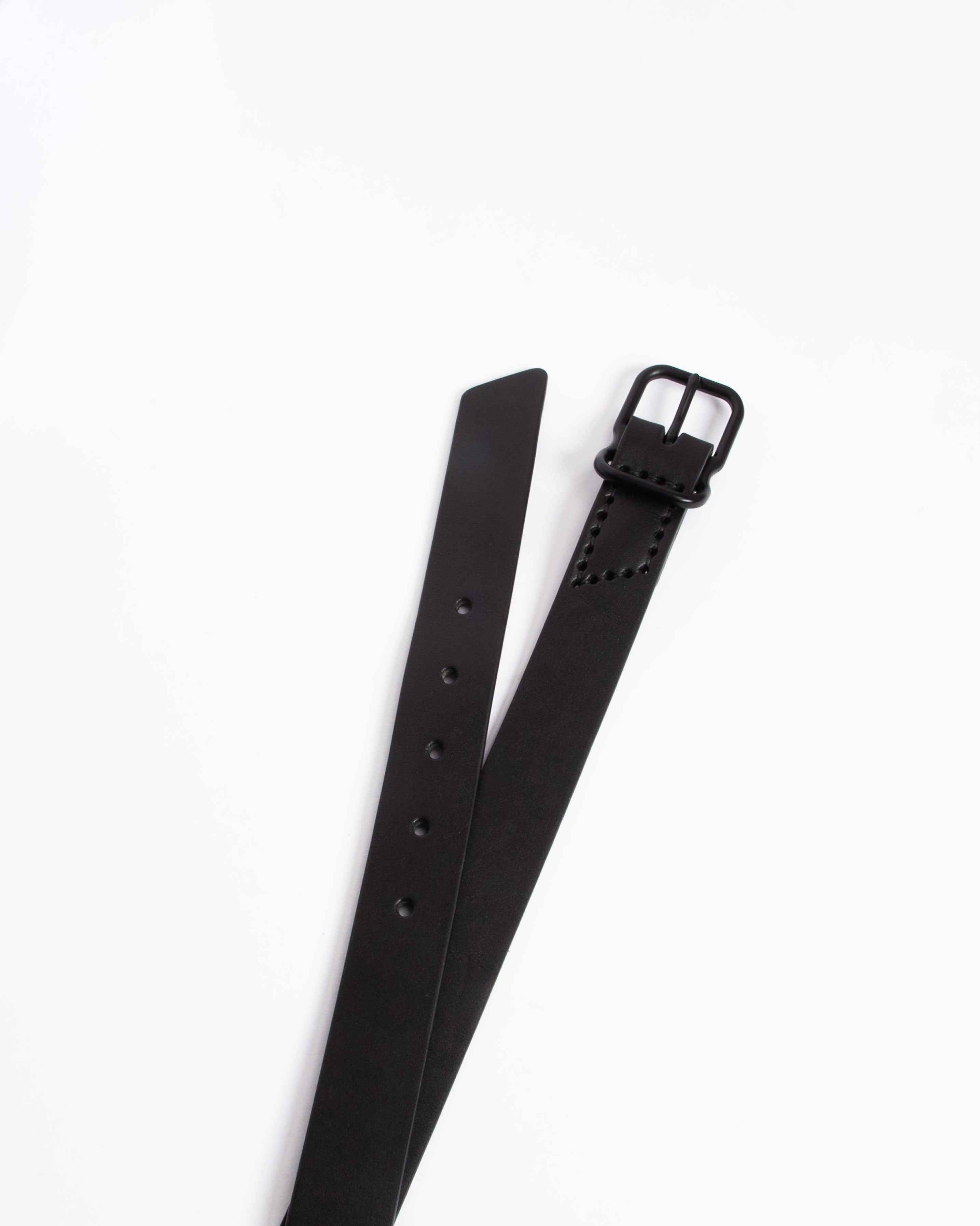 118 Signature Leather Belt - Narrow - Black - Matte Black