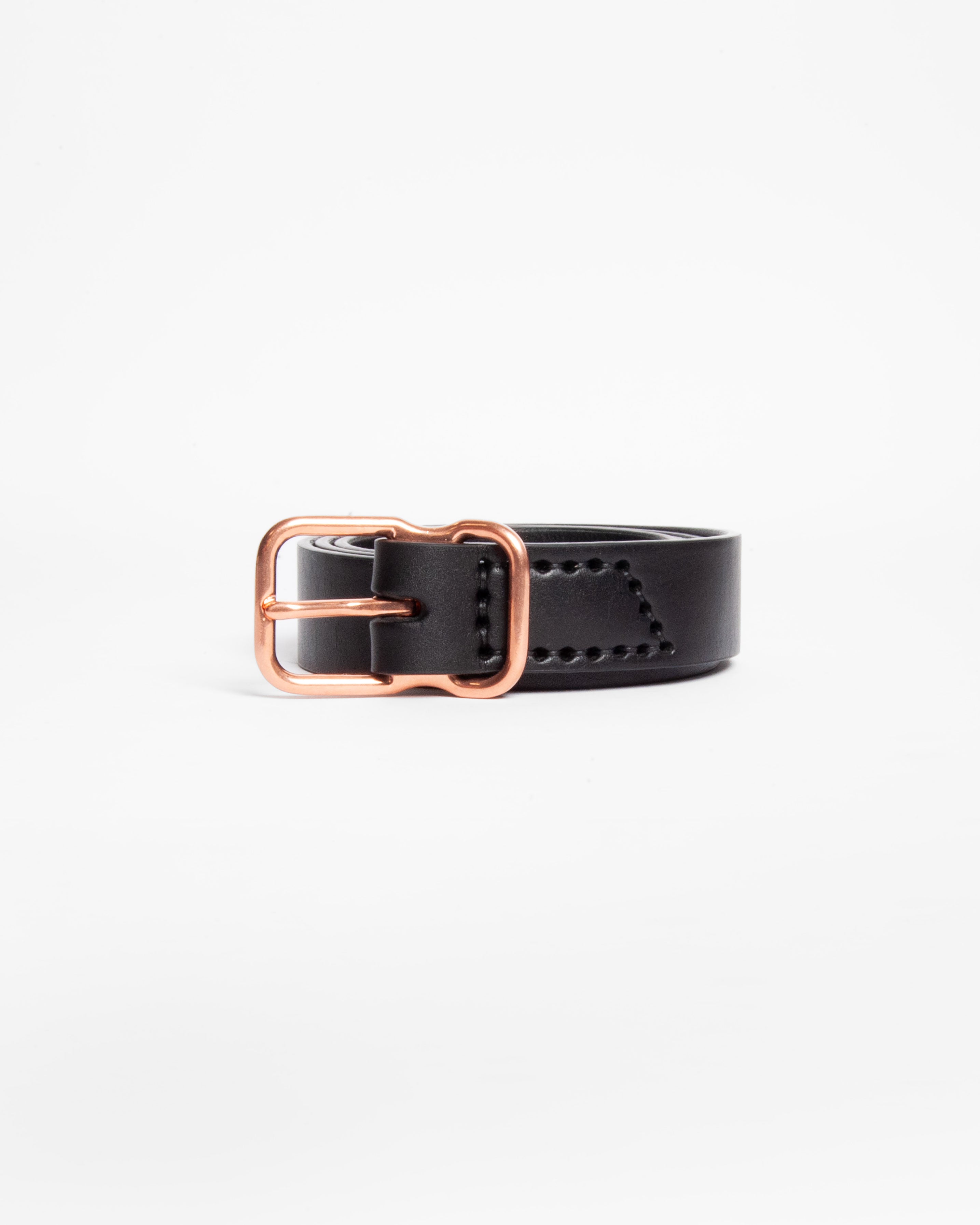 118 Signature Leather Belt - Narrow - Black - Copper