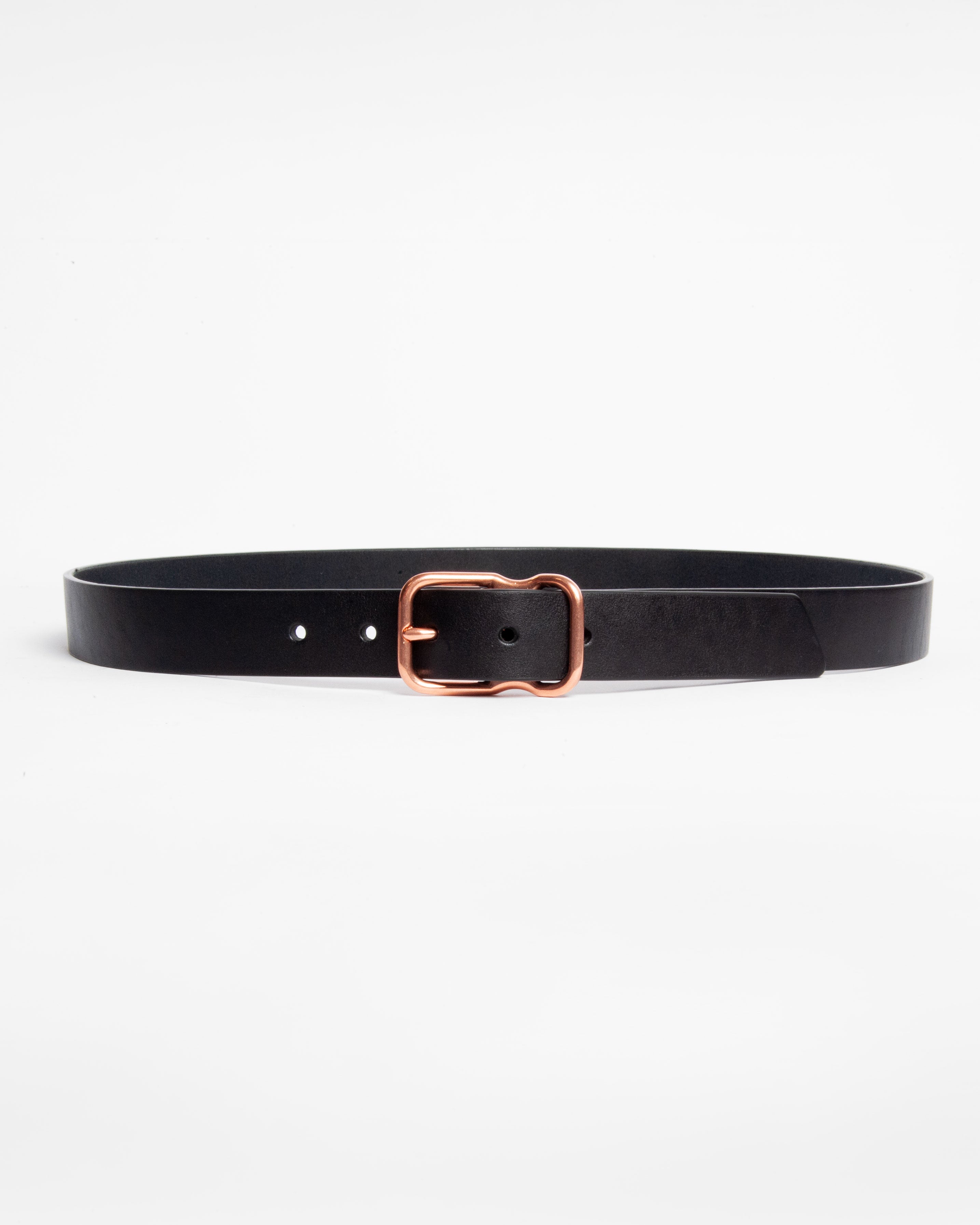 118 Signature Leather Belt - Narrow - Black - Copper