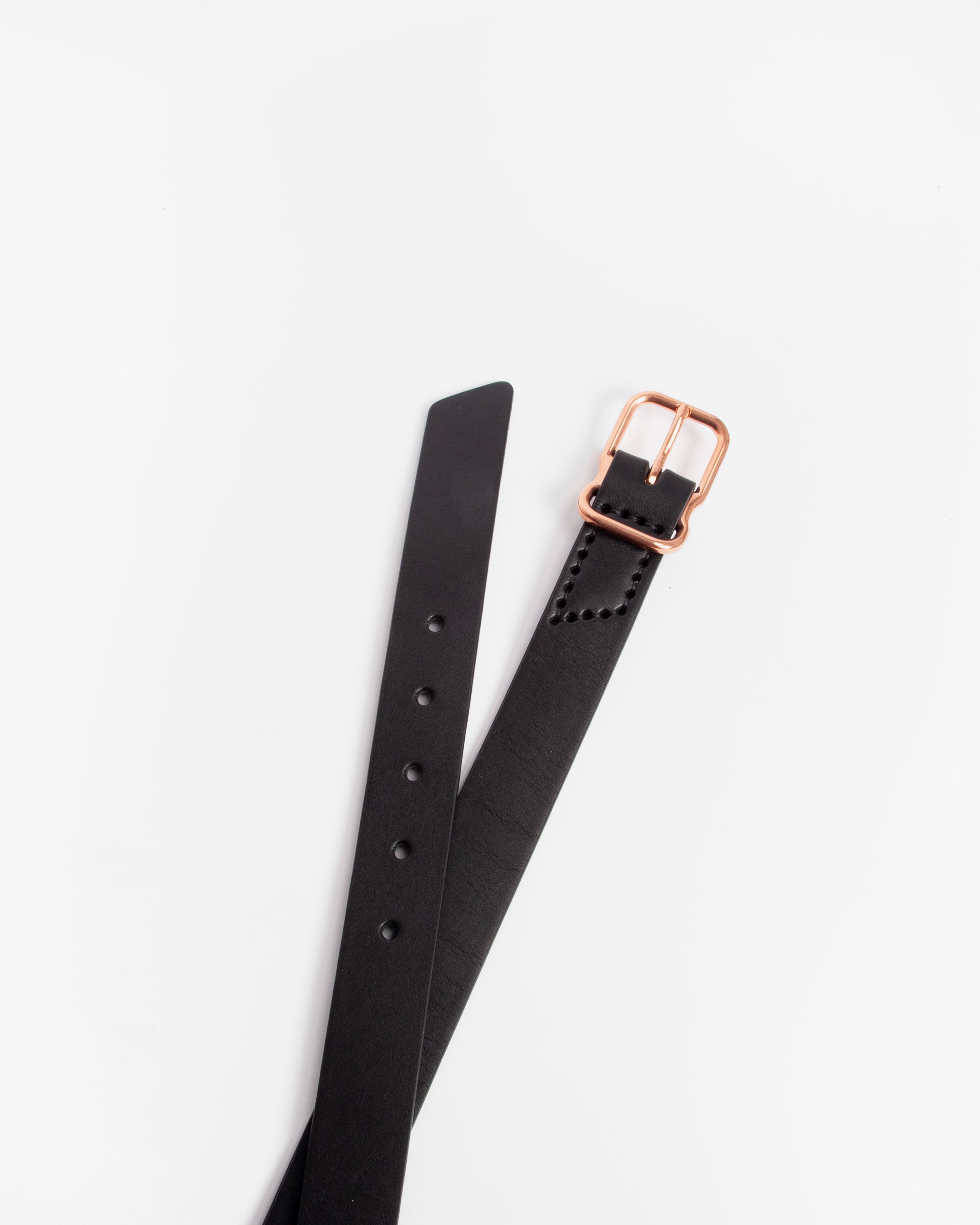 118 Signature Leather Belt - Narrow - Black - Copper