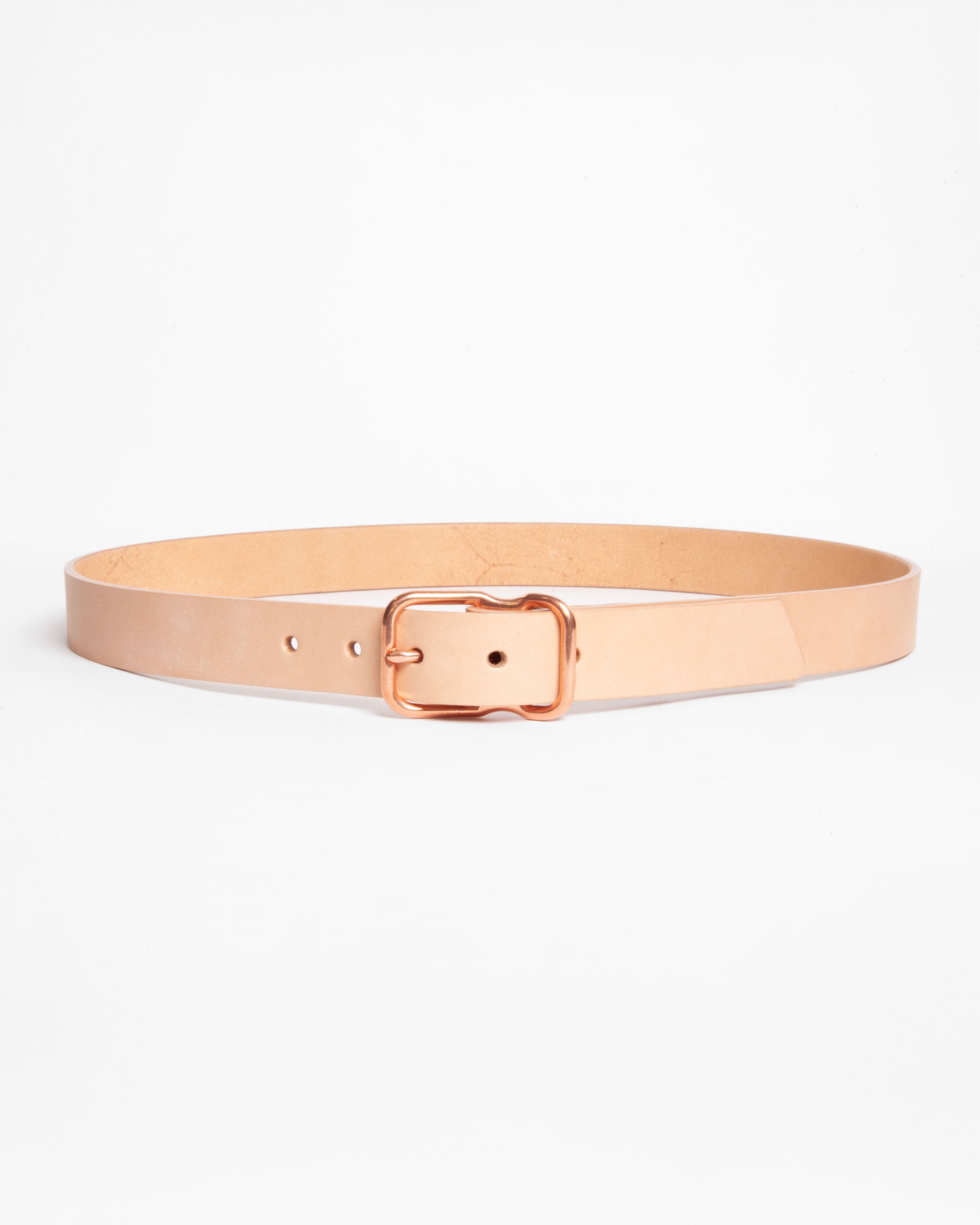 118 Signature Leather Belt - Narrow - Natural - Copper