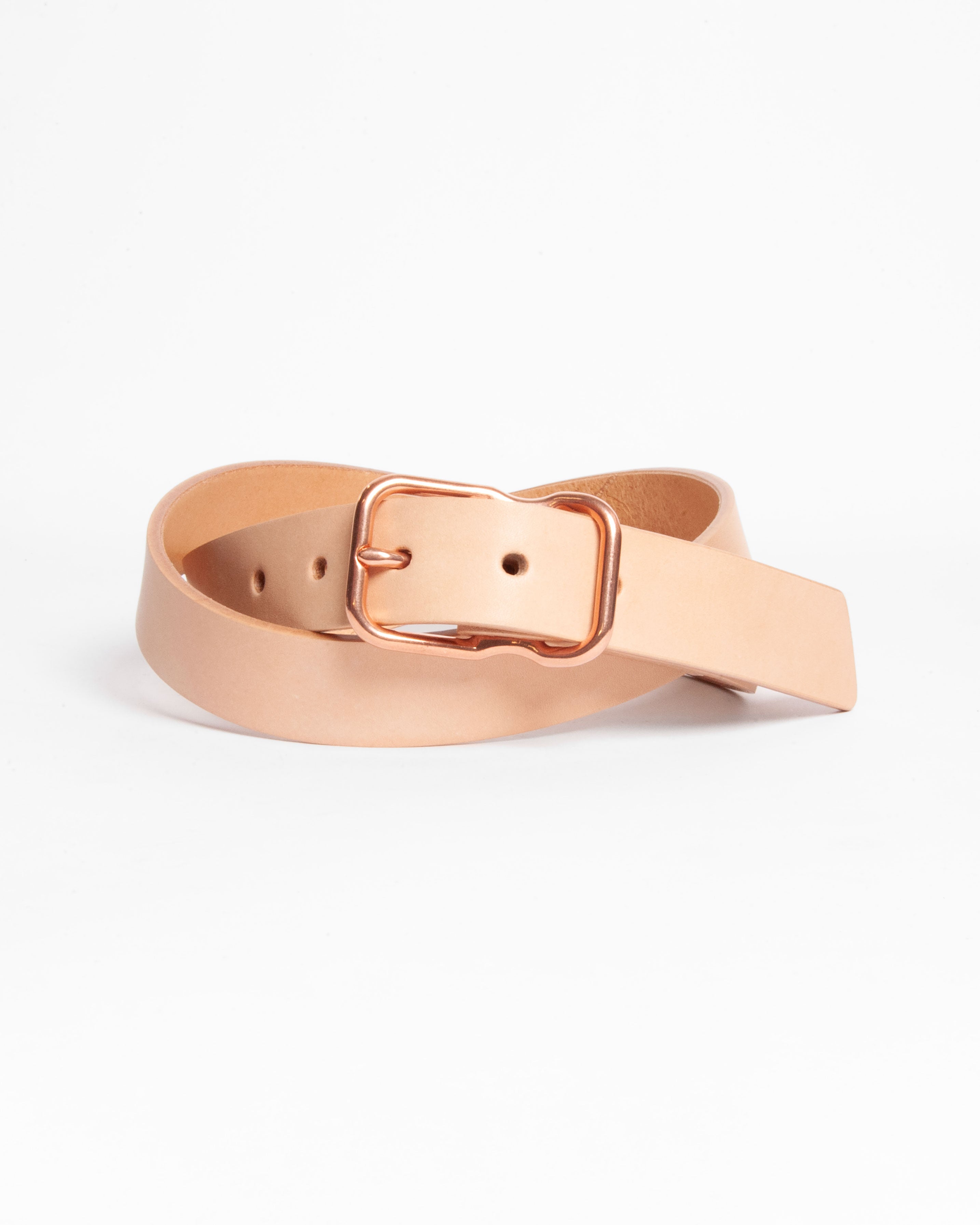 118 Signature Leather Belt - Narrow - Natural - Copper