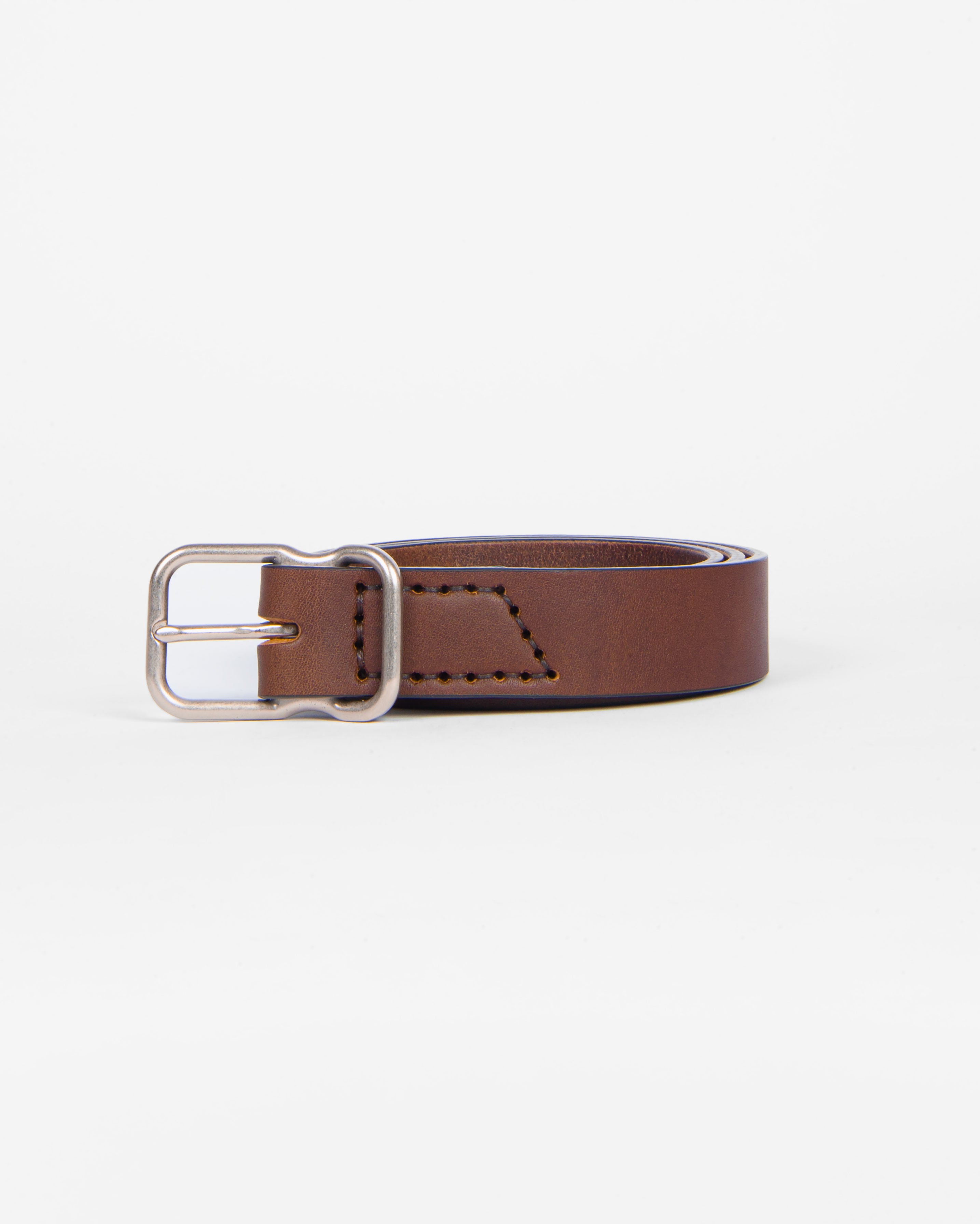 118 Signature Leather Belt - Narrow - Walnut - Nickel