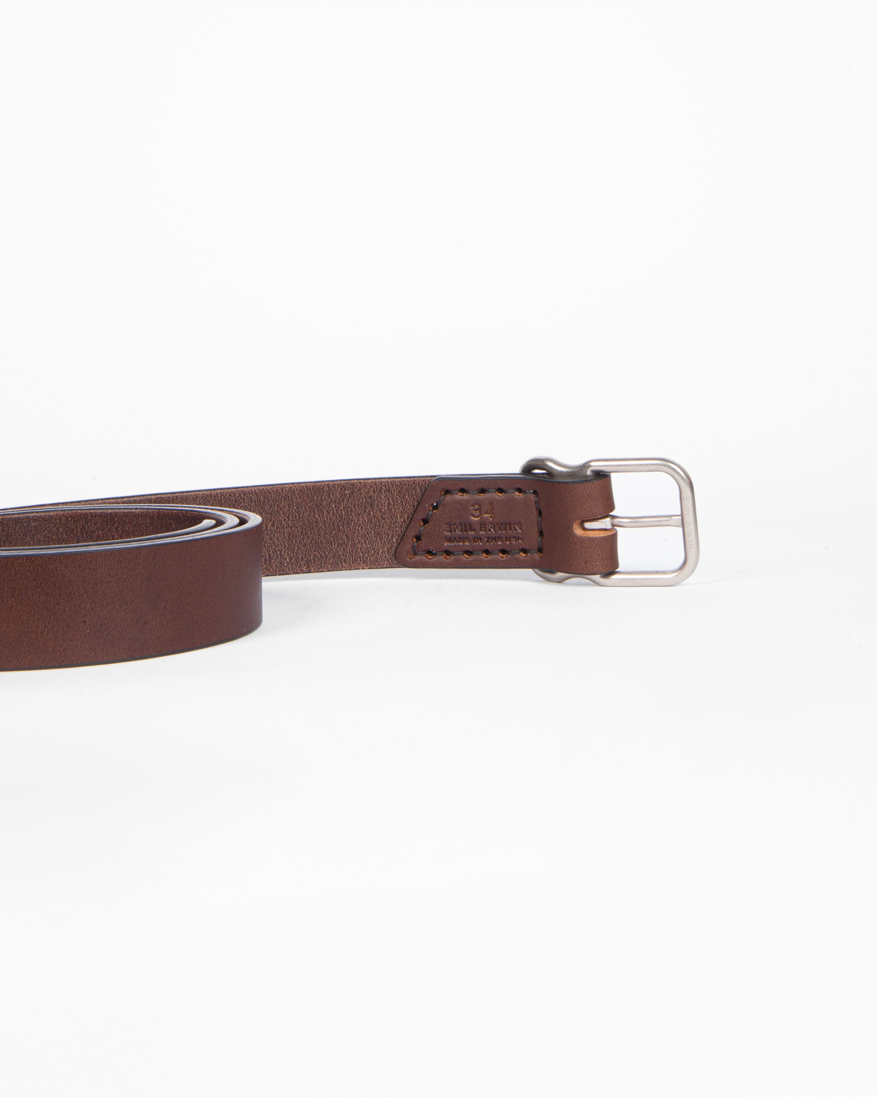 118 Signature Leather Belt - Narrow - Walnut - Nickel