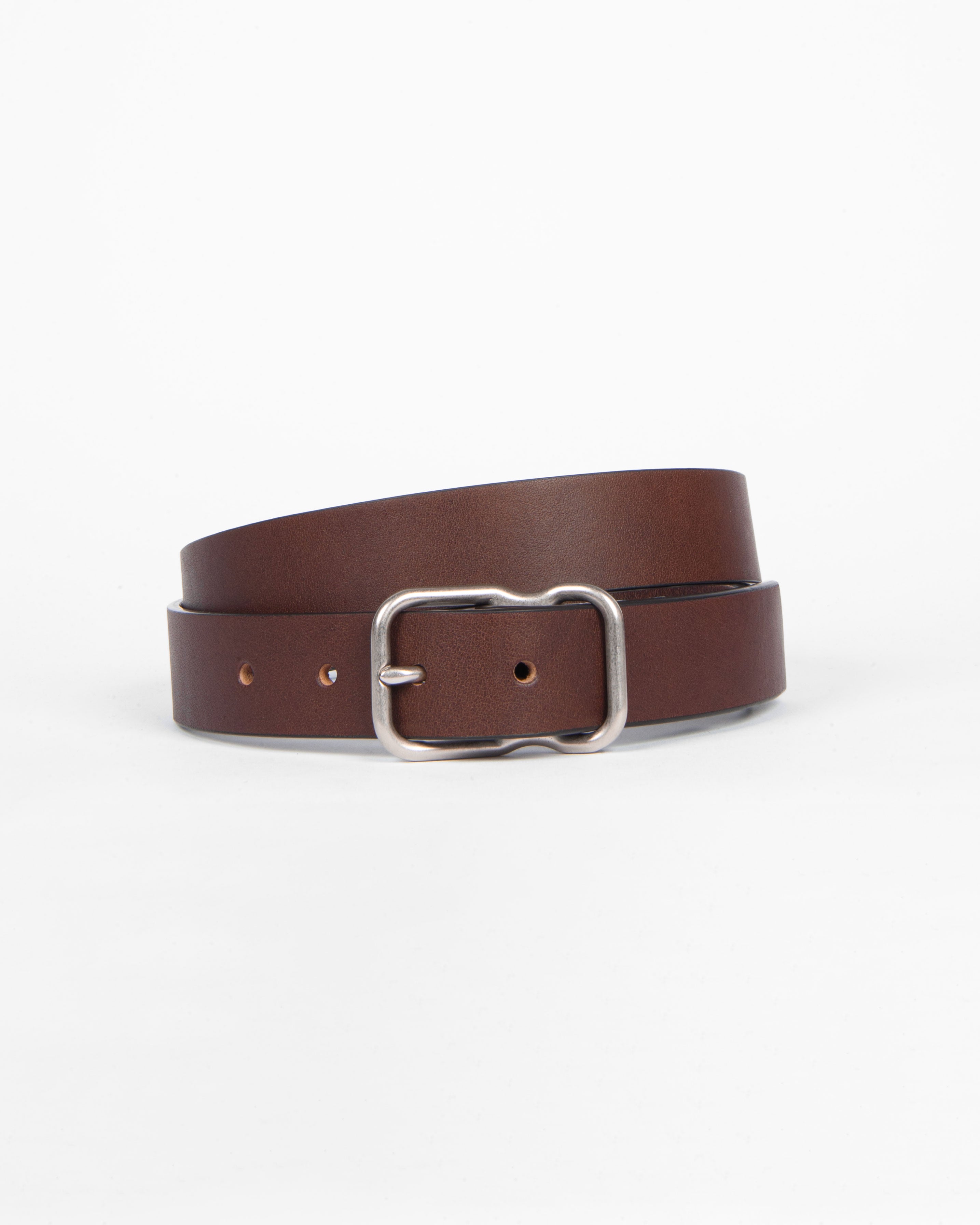 118 Signature Leather Belt - Narrow - Walnut - Nickel