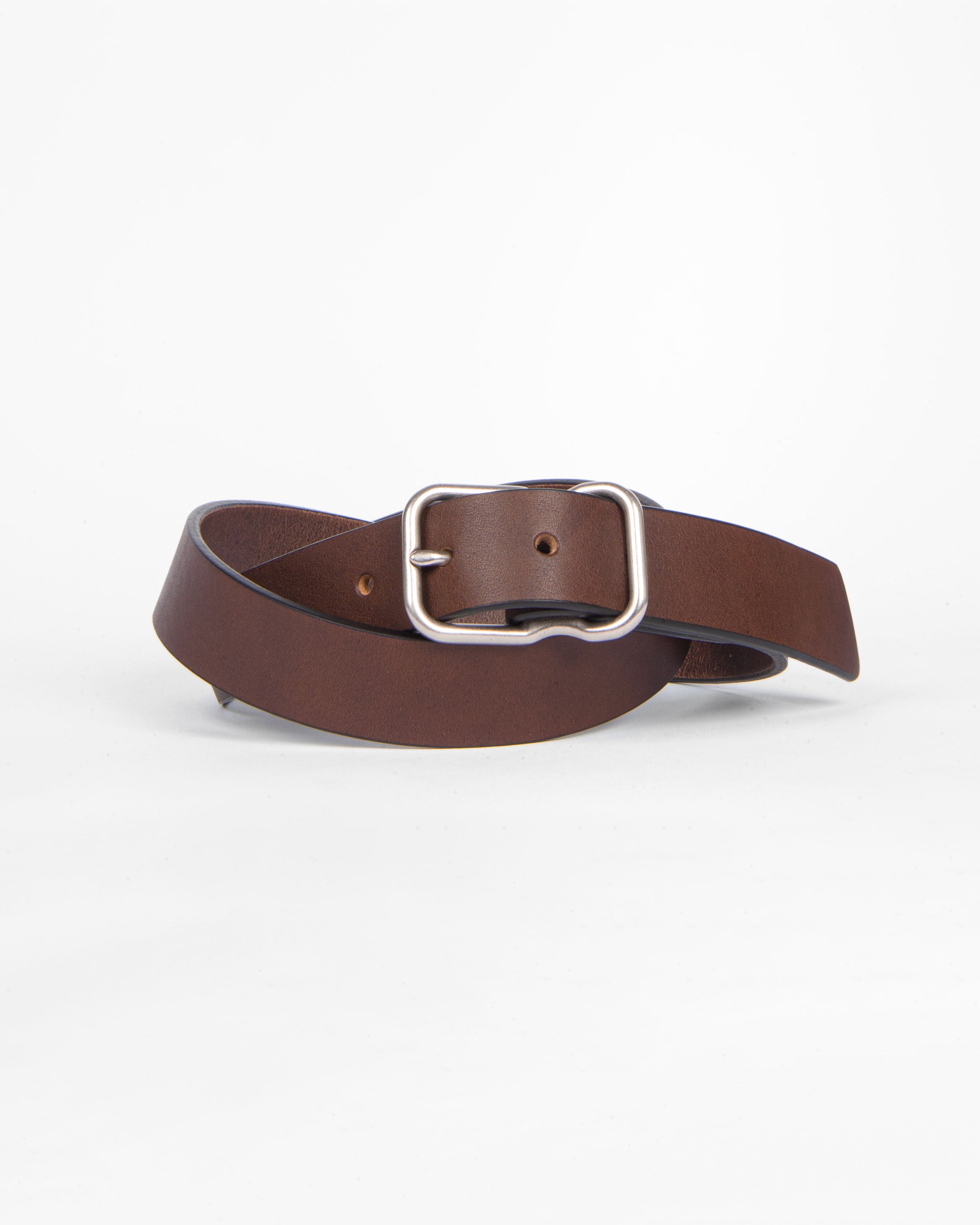 118 Signature Leather Belt - Narrow - Walnut - Nickel