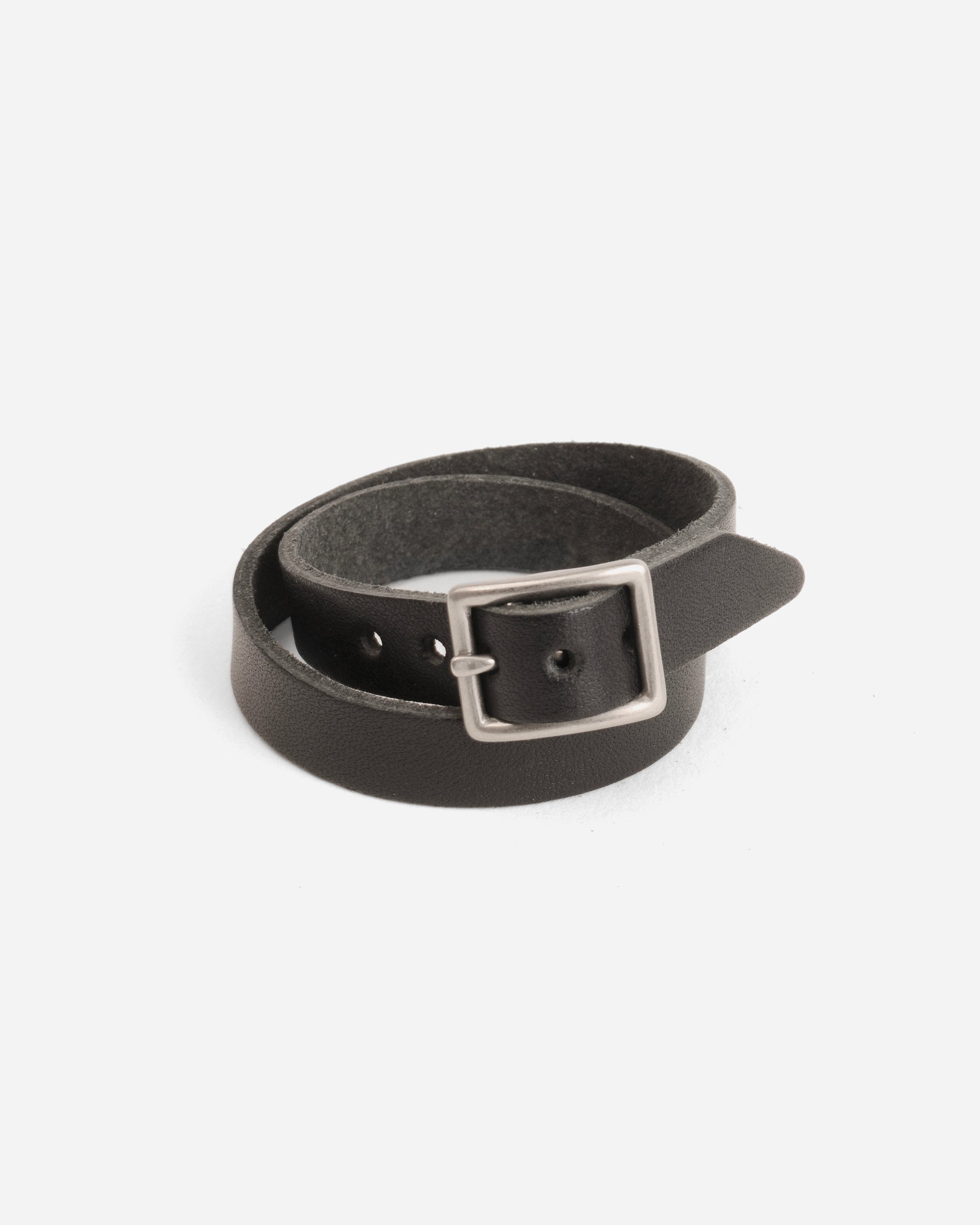 Double Wrap Leather Bracelet - Black