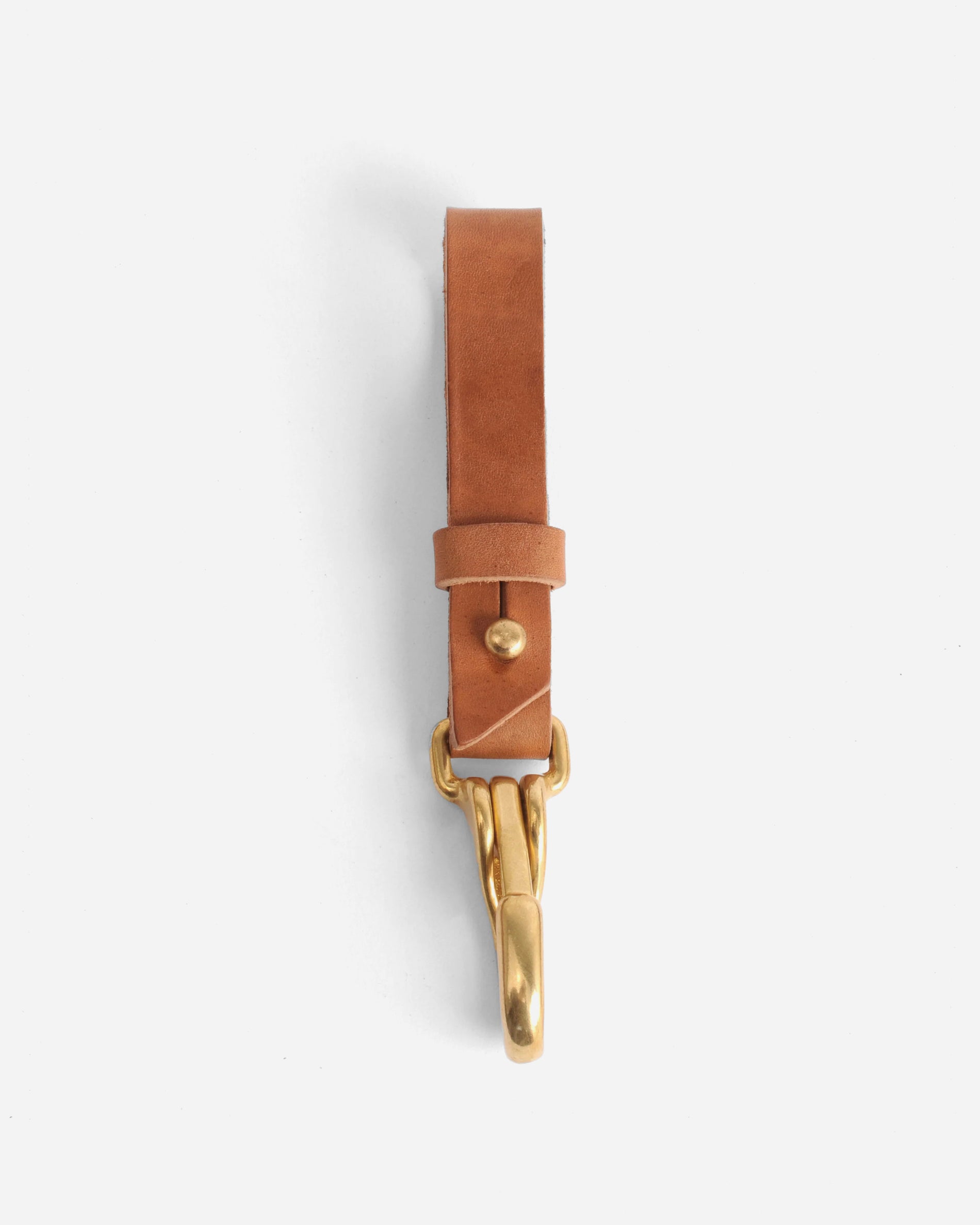 Key Hook - Natural Horsehide - Brass